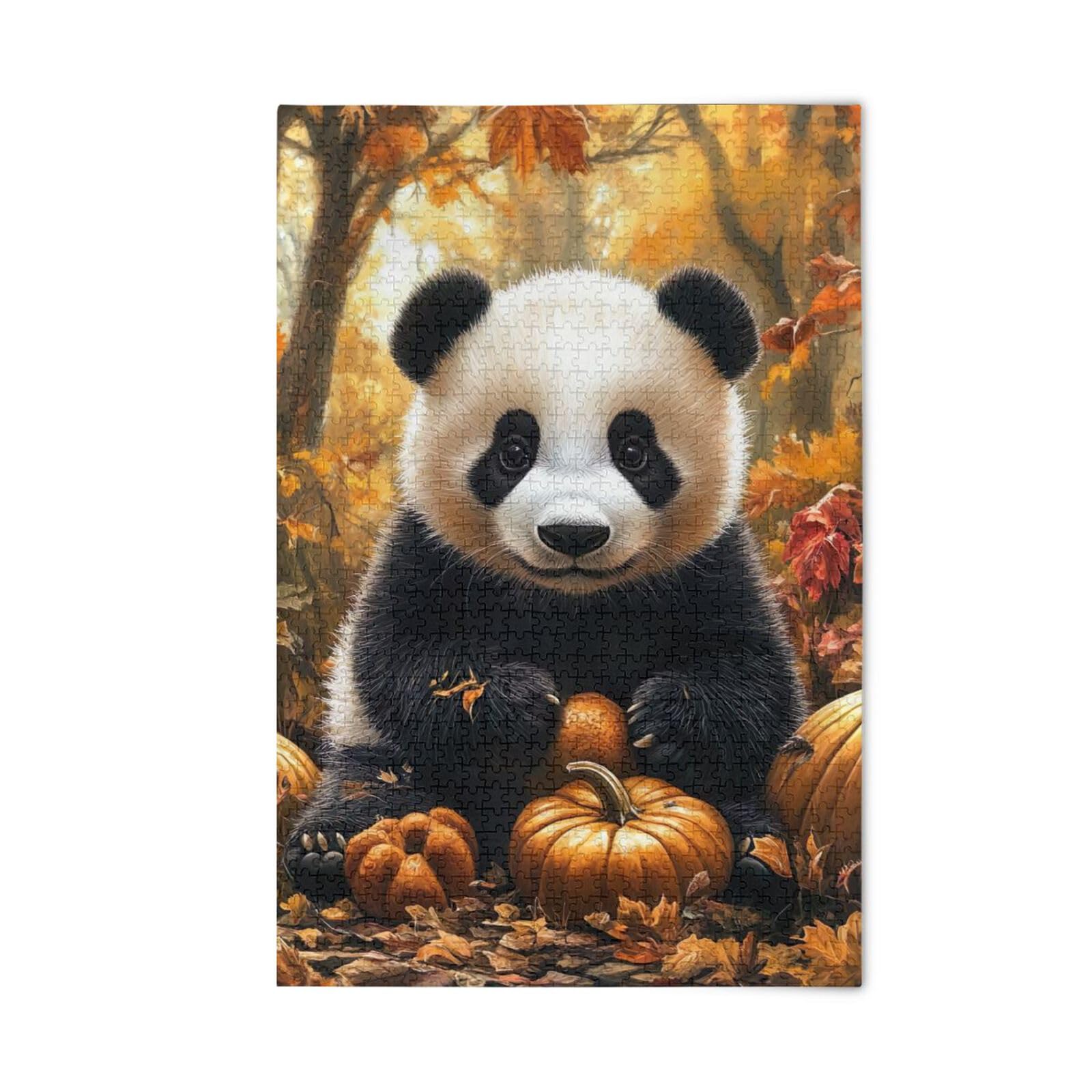 Amazon.com: Puzzles for Adults 1000 Piece Cute Panda Thanksgiving