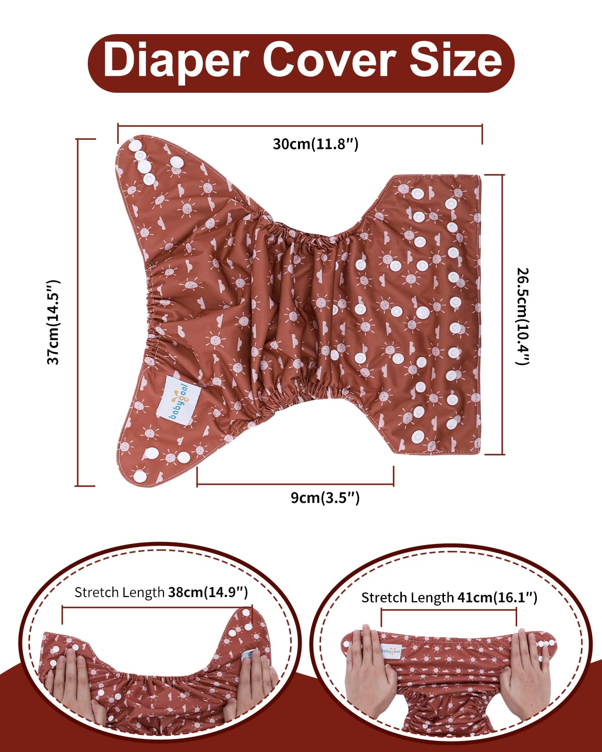 babygoal Cloth Diaper Covers 6 Pack with Wet Bag for Fitted Diapers and Prefolds with Double Gussets, Adjustable and Reusable for Baby Boys and Girls