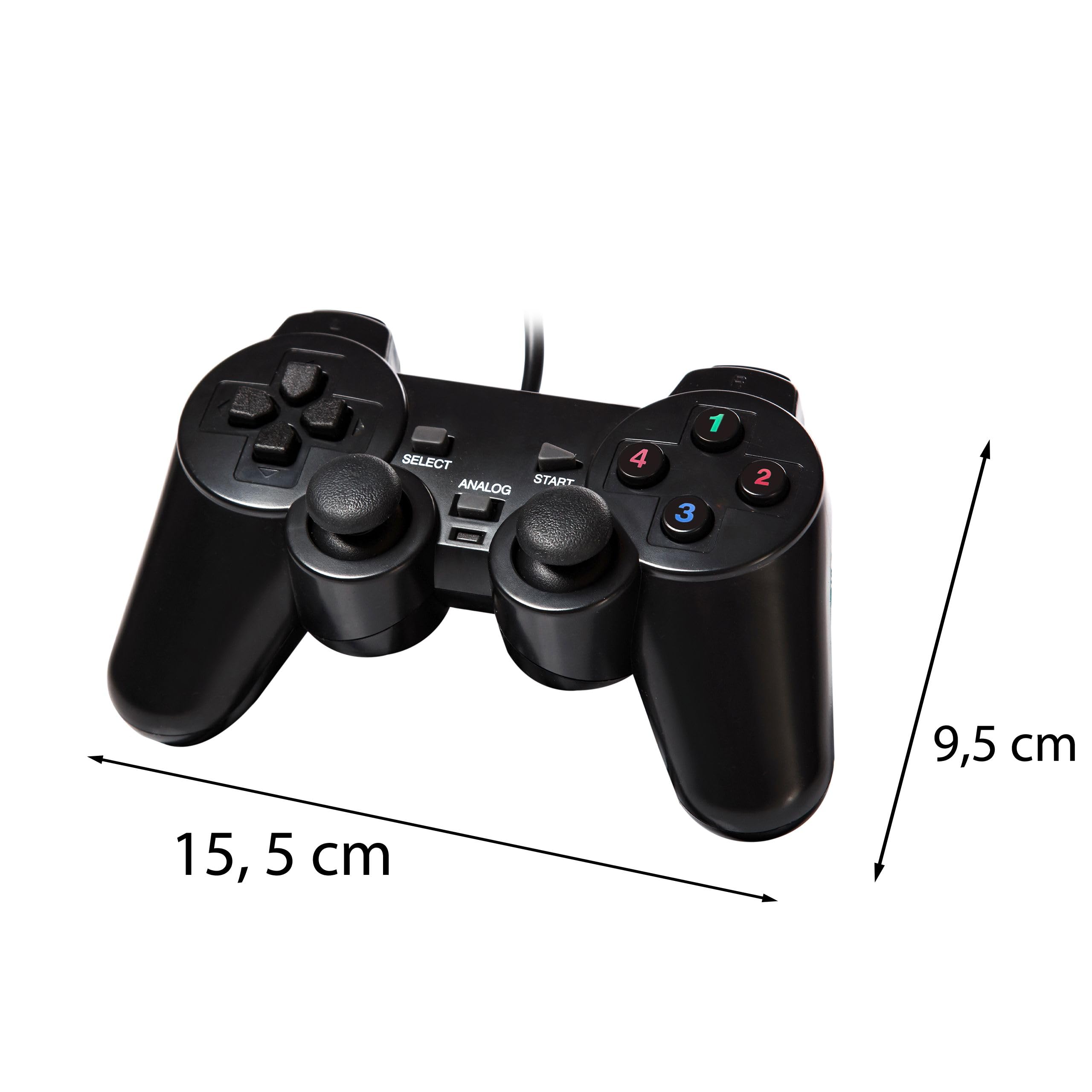 Retoo Kontroler PC PS3, Pad Joystick, Gry, Kabel, Podwójna wibracja Turbo Przyciski przednie Gamepad TV Bezpośrednie wejście Układ typu Plug Play Układ przypominający konsolę, przyciski D-Pad, wygodny