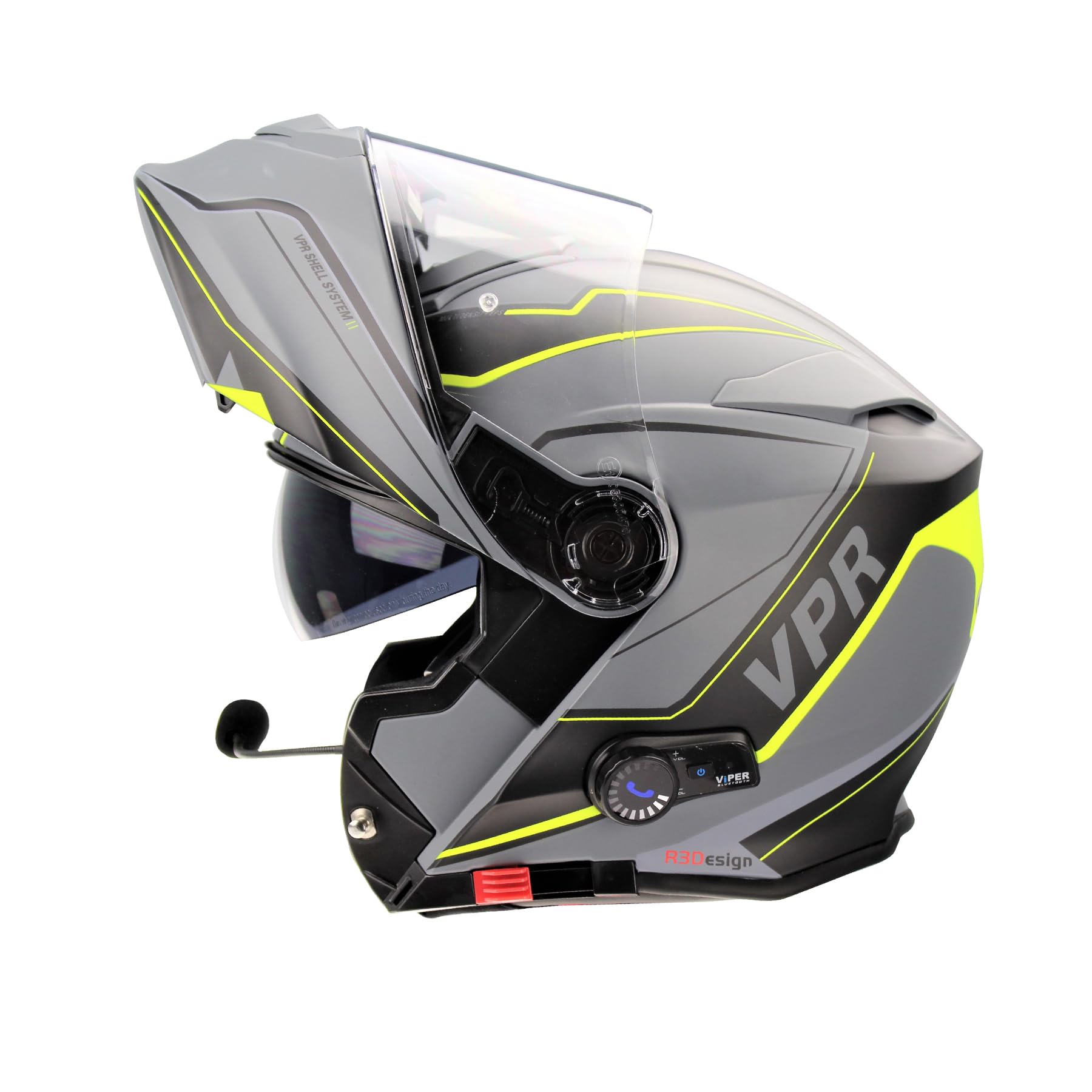 ViPER RSV171 Bluetooth Flip up Motorcycle Motorbike Bike Crash Helmets With Drop-Down Sun Visor Helmet ECE 22.06 Approved Unisex Adult Racing Touring Cruising Bike Wear