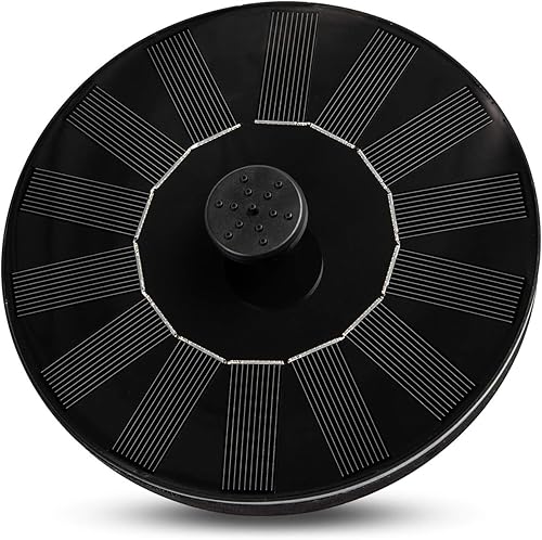 Fuente solar mejorada con 4 boquillas, bomba de fuente solar de 1.4 W con 4 estilos de agua, fuente solar de baño de pájaros para baño de pájaros,