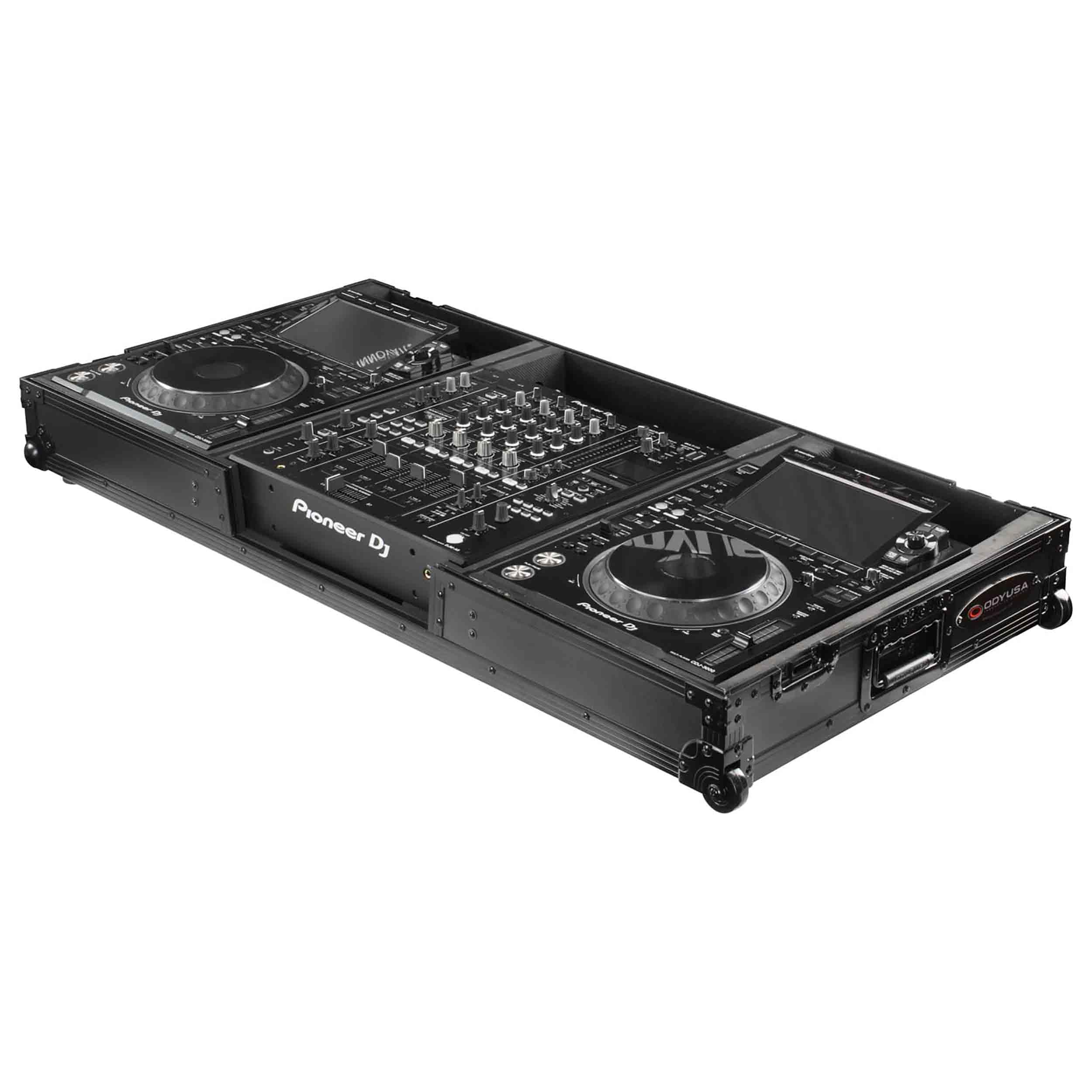 Odyssey Black Label DJ Coffin Flight Case with Wheels for DJM-A9 and CDJ-3000 or Similar Size Gear