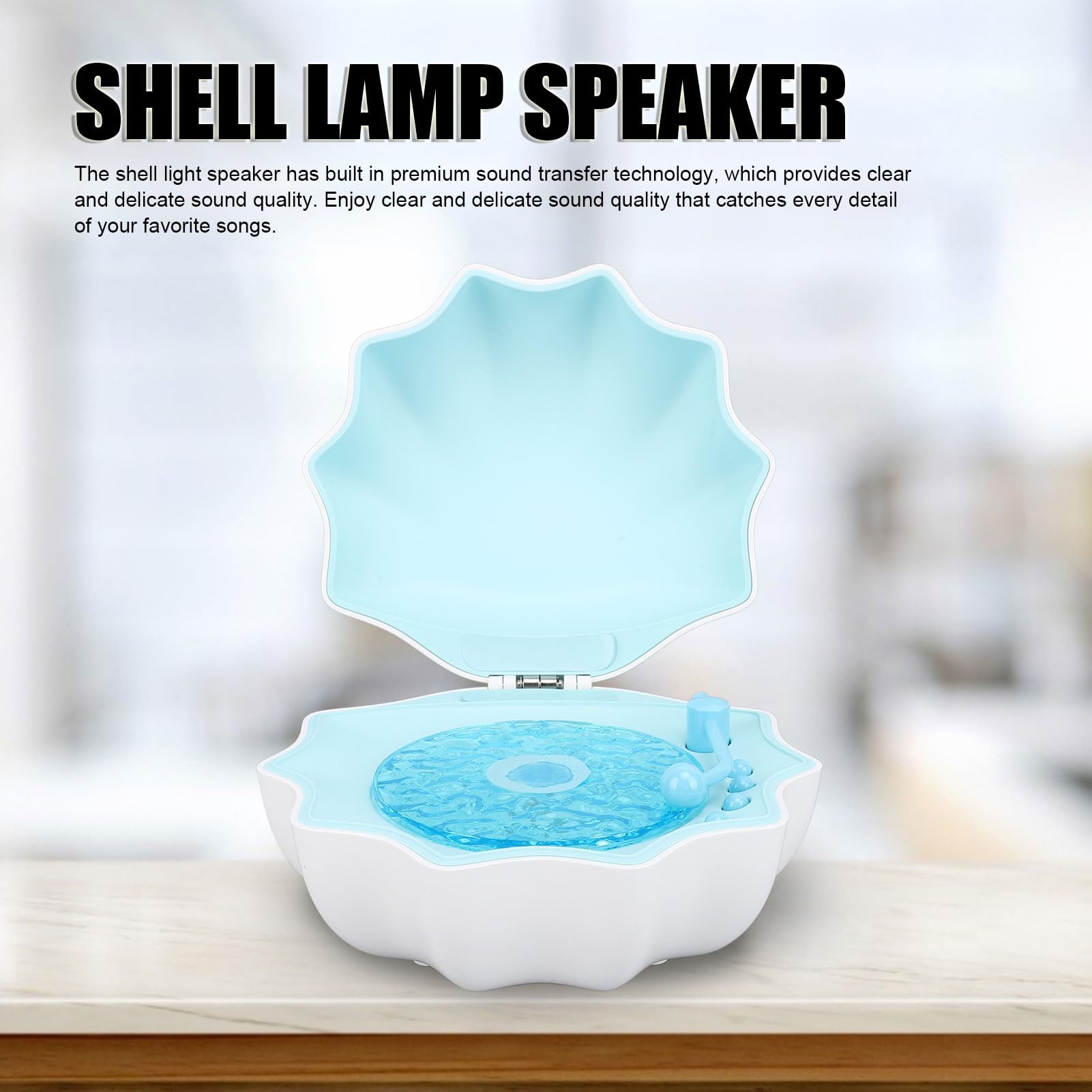 Sxhlseller Shell Waves Speaker Cordless, Northern Lights Lumena Lamp Record Player, Ocean Wave Projector Light - Image 4