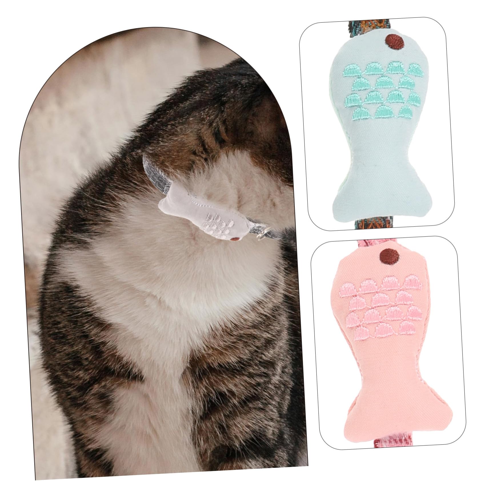 BESPORTBLE 12pezzi Collare Regolabile Per Gatti Forma Di Pesce Set Design Rete Accessori Per Animali Domestici Colorati e Creativi