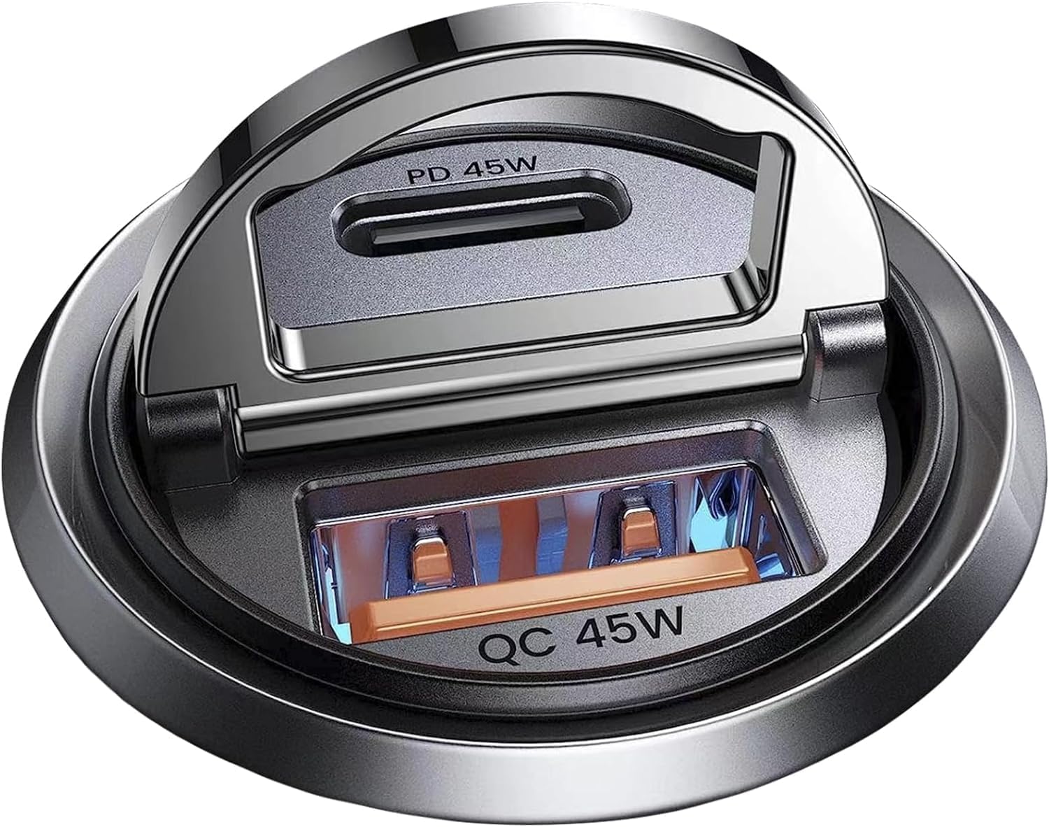 90W USB C Car Charger Fast Charging,[Invisible Design] All Metal Car Charger USB C PD45W+QC3.0 Dual Port Cigarette Lighter Car Adapter for iPhone 17 16 Pro Max Air Plus 15 Samsung S25 Ultra