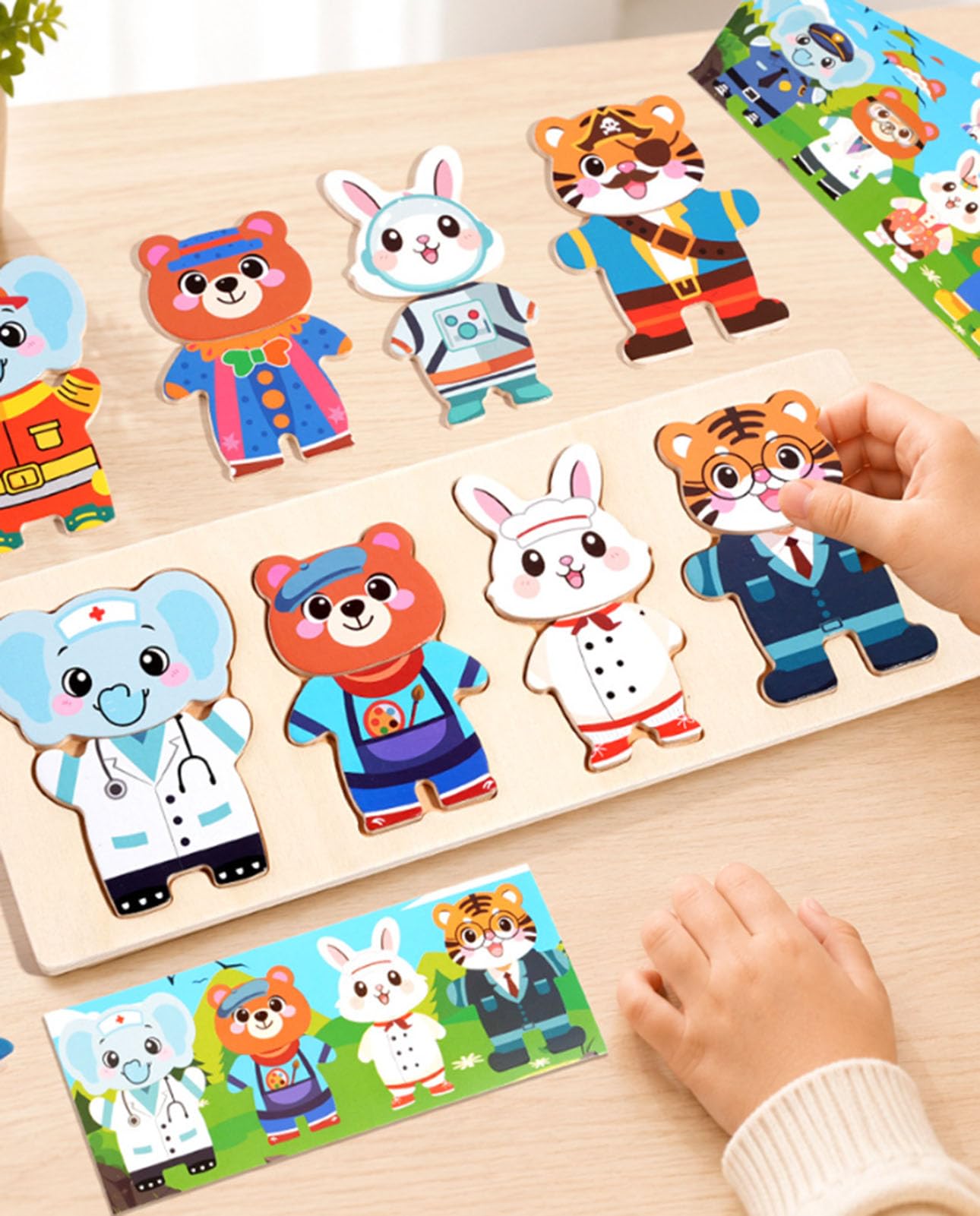 Puzzle di Travestimento con Occupazioni Animali, Gioco educativo per la cognizione