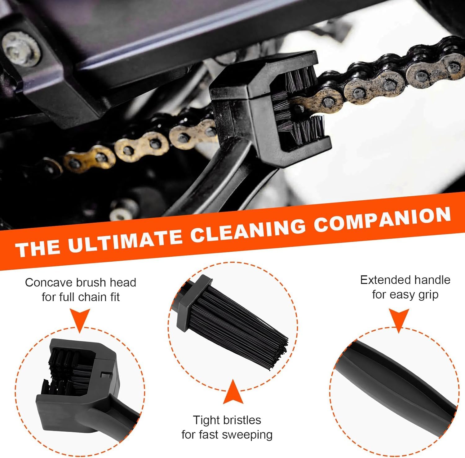 AutokraftZ Multipurpose Motorcycle & Bicycle Chain Cleaner Brush – Durable Bike Chain Cleaning Tool for Motorcycles, Bicycles, Scooters & More – Easy Maintenance for Smooth Ride Performance - Image 8 thumbnail