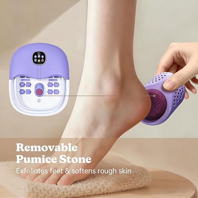 Spa de Pies Plegable con Calor, Burbujas y Vibración - Morado miniatura 6