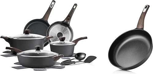 SENSARTE Sartén antiadherente de 8 pulgadas, sartén de cocina saludable, sartén de chef, juego de cocina antiadherente de 14 piezas con sartenes y