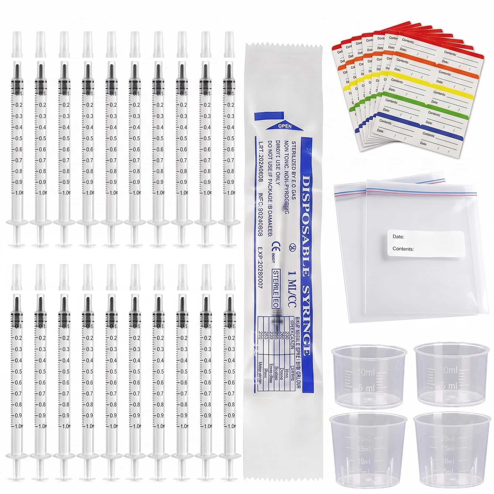 Colostrum Collection Kit with 20 Pcs 1ml Syringe for Breastfeeding Mothers