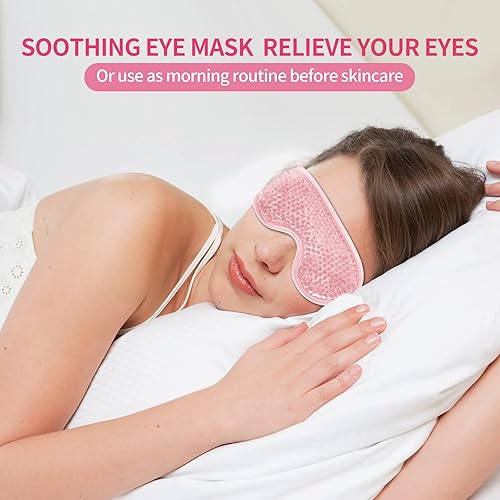 Miniatura 4 de 2 máscaras de gel reutilizables para terapia fría y caliente, máscara de ojos de gel para hinchazón, ojeras, bolsas de ojos, ojos secos, dolores de