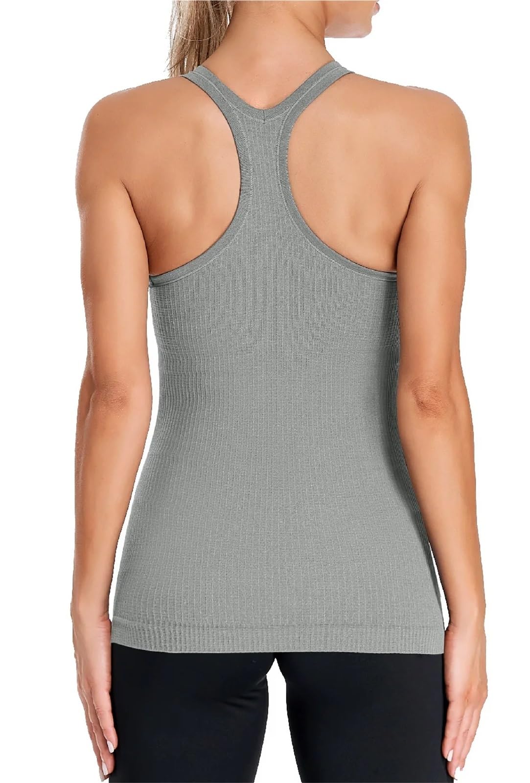 Camisola for mujer, diseño de espalda cruzada, cuello en U, básica, transpirable, deportiva, lisa, suave, con sujetador incorporado, camisetas sin mangas for correr Para El Yoga, La Aptitud(5,S)