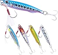 Vista 8 de Goture Plantillas de pesca de agua salada, plantillas verticales brillantes con gancho de asistencia, velocidad de plomo, plantilla de plomo rápido