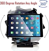 Vista 3 de Kastar Soporte giratorio de 360 grados con base plegable para todas las series iPad: iPad1, iPad2, iPad3, iPad4, iPad mini, iPad Air, tabletas
