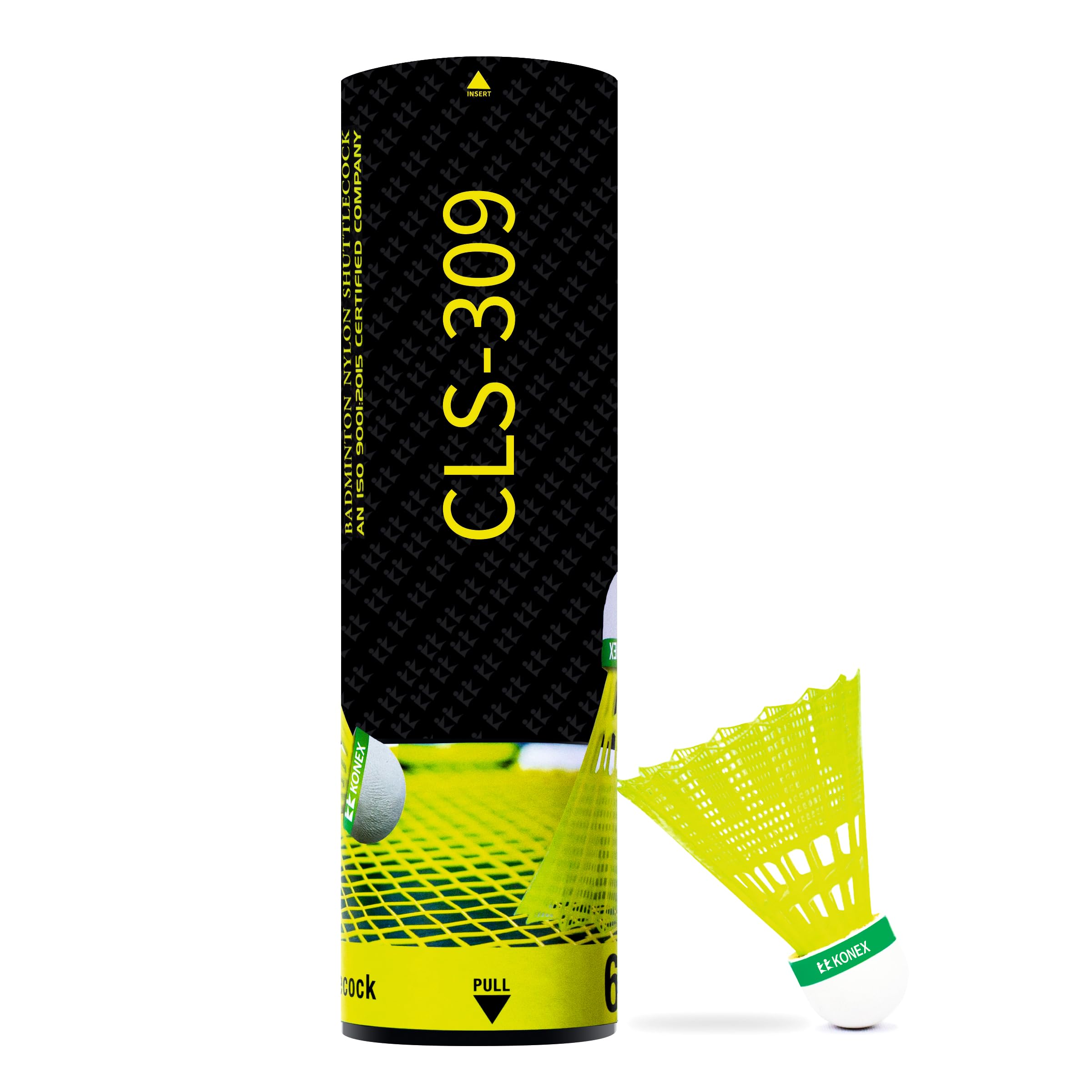 Konex Badminton Shuttlecock (6 Pcs) | Durable Premium Nylon Build with Lightweight Design | Fast, Stable & Steady Flight | Perfect for Indoor & Outdoor Games - Yellow