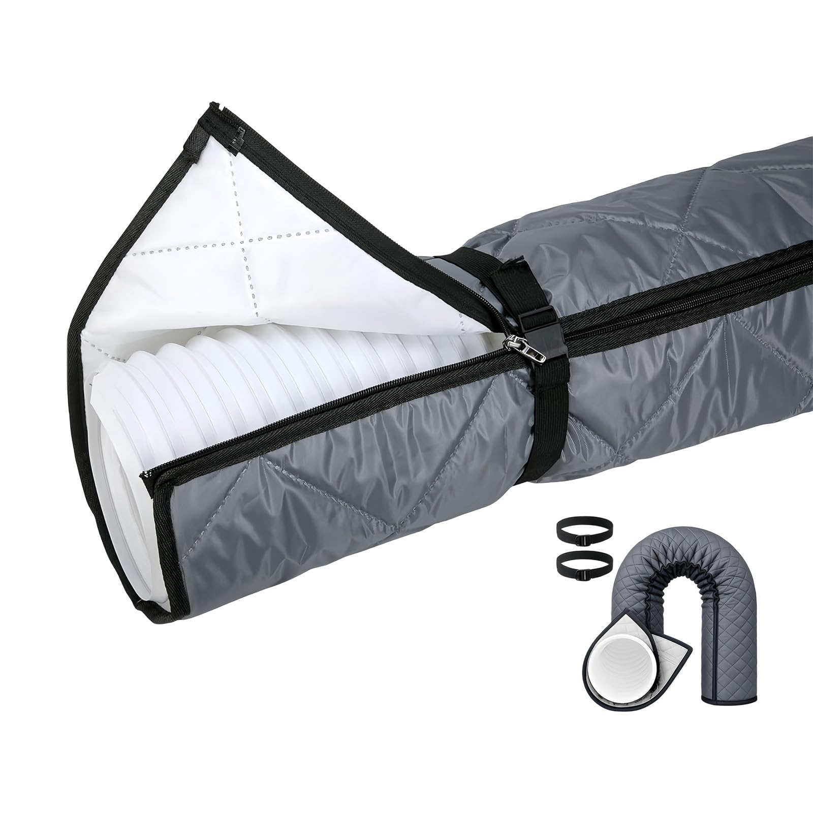 Hsyzygian Premium 210D Oxford Fabric Cooling Hose Cover Featuring Full Length Fastener for Close Seal and Easy Maintenance Conditioning Hose Wrap
