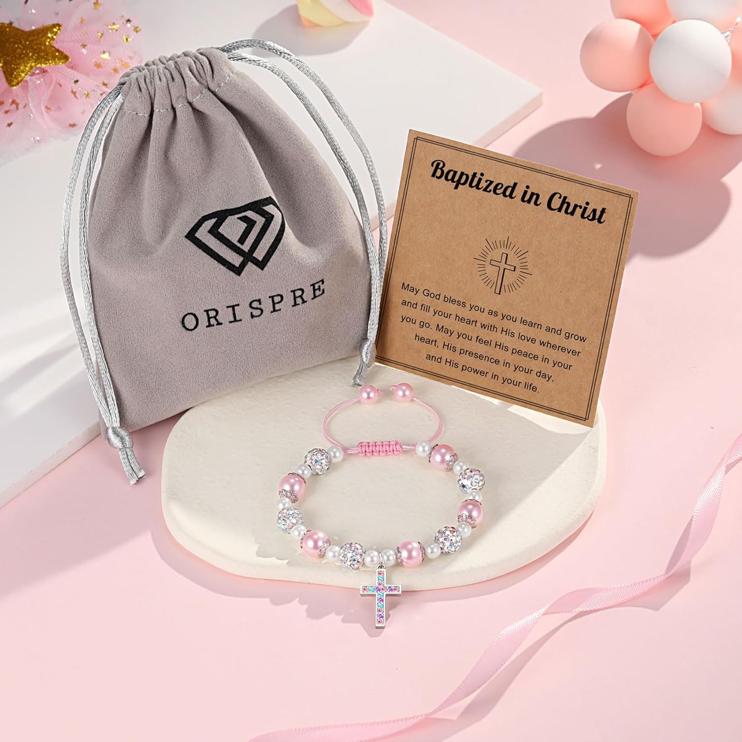 Baptism Gifts for Girls Cross Bracelets, Christening Gifts for Girls Daughter Granddaughter Niece - Image 6