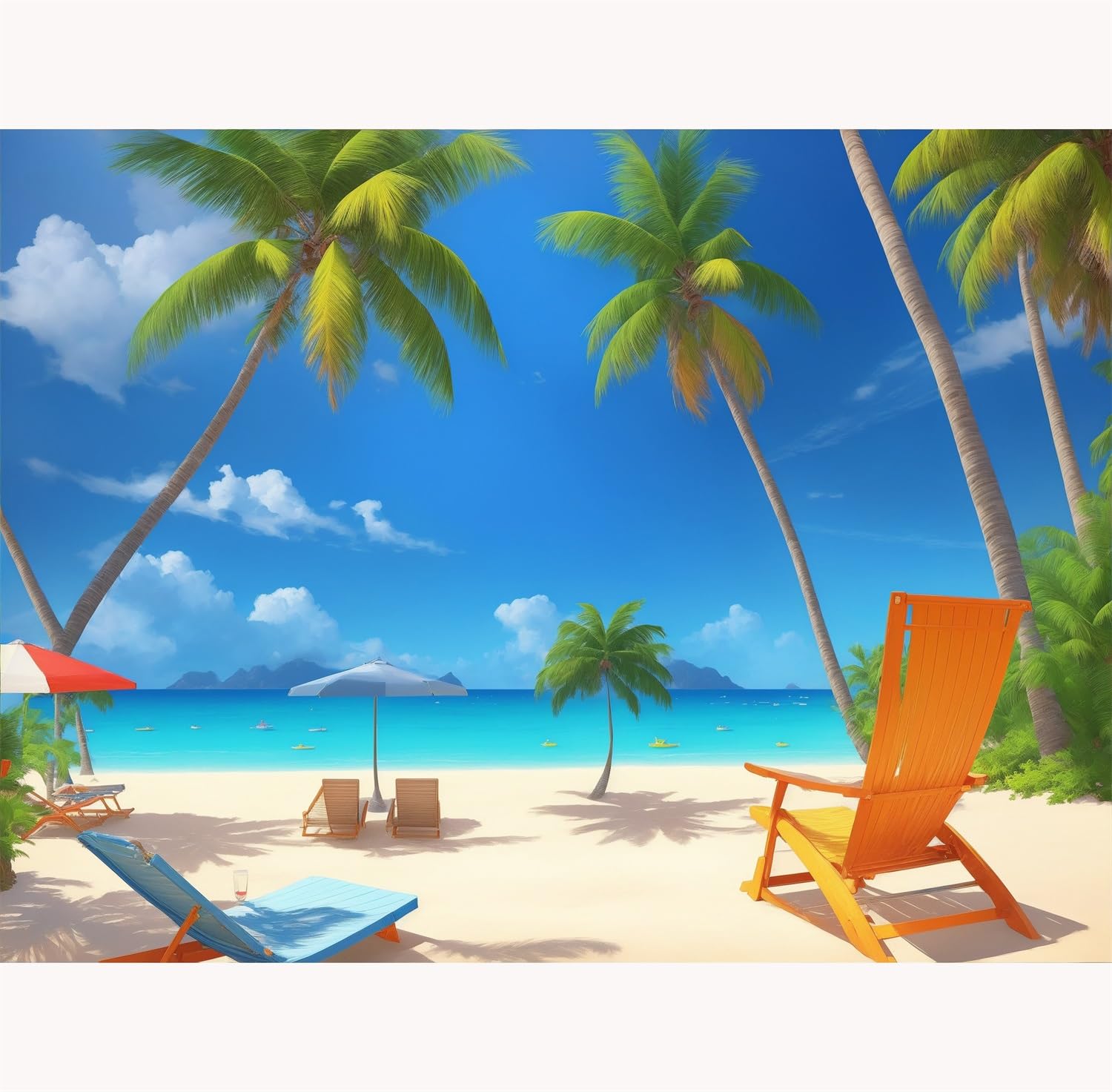 2000 Teile Erwachsenenpuzzle, Strand-Lounge-Landschaftspuzzle, DIY-Familienspiele Geschenk, Papierpuzzles 70x100cm