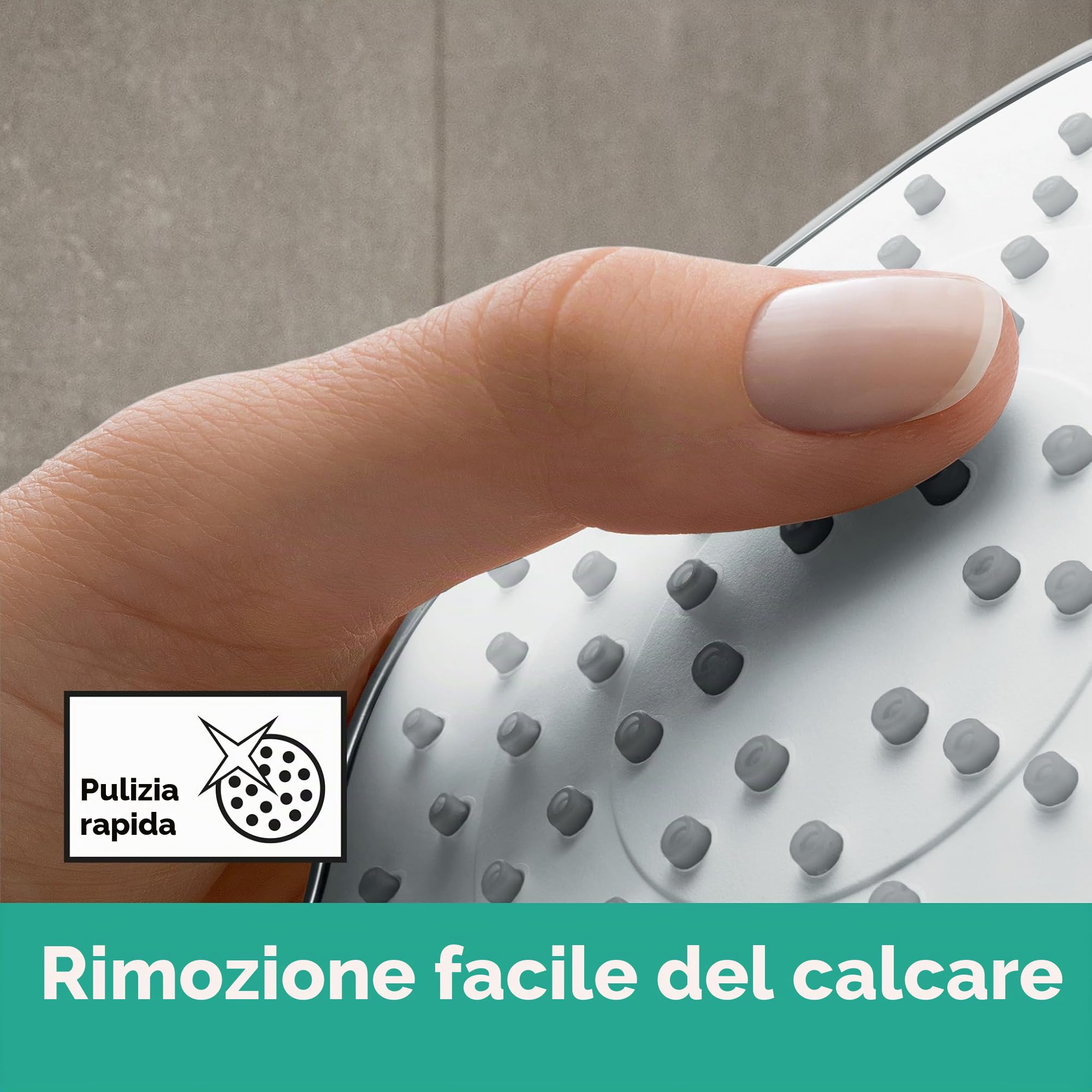 hansgrohe Crometta - Set Doccia, Doccetta con Asta Doccia 90Cm, Supporto Doccia e Flessibile Doccia 1,60M, Soffione Doccia con 2 Tipi di Getto, Bianco/Cromo