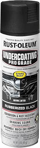 Rust-Oleum 248656 Professional Grade Rubberized Undercoating Spray, 15 oz, Black
