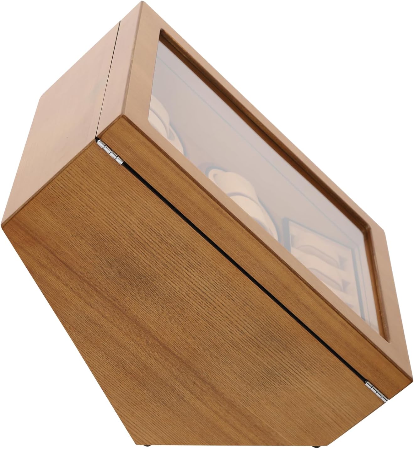 Automatic Watch Winder Display Box Watch Winder with Silent Motor Mechanical Watches Shaker for Automatic Watches 8 Winding Positions+5 Storage Positions 4 Modes (12.6*12.6*15.8in, Wood Color, Brown)
