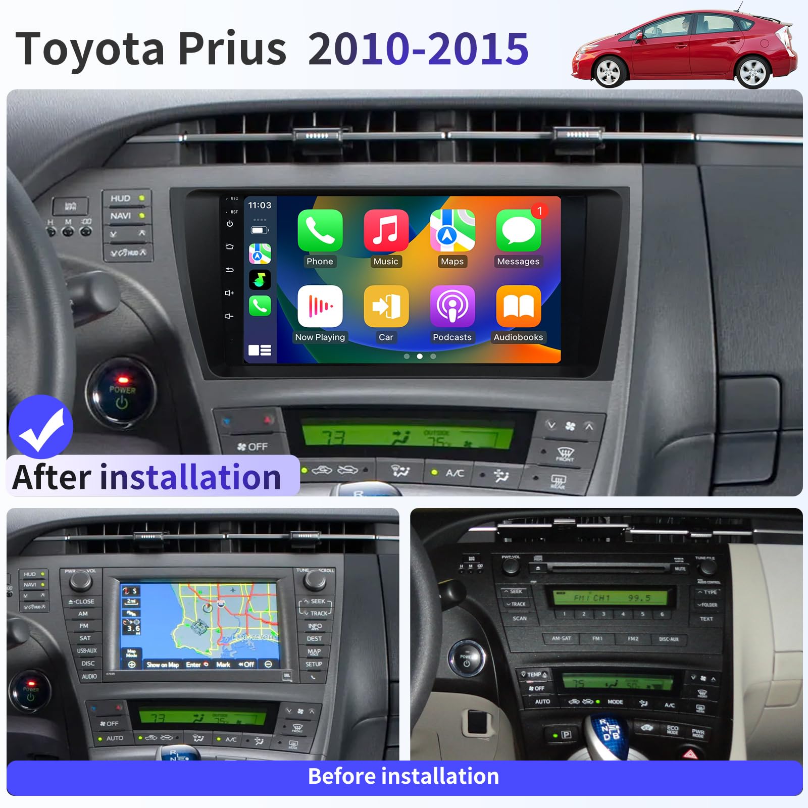 Amazon.com: Car Stereo Radio for Toyota Prius 2010 2011 2012 2013 