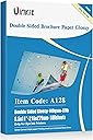 Uinkit 100 sheets Photo Paper Glossy Double Sided 8.5x11 Inkjet 37lb 140gsm Dye ink Thin Photo Picture Flyer Calendar Magazine CD Cover letter