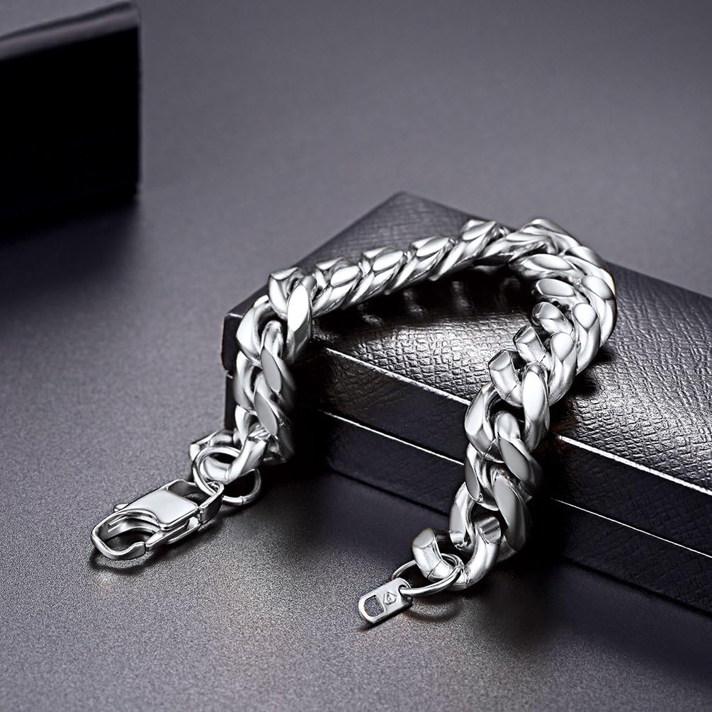 PROSTEEL Stainless Steel Bracelet for Men Women, Stylish Cuban Link Bracelets, Black/18K Gold Plated, W:4.8mm/6mm/10mm/14mm, L:19cm/21cm, Come Box - Image 4