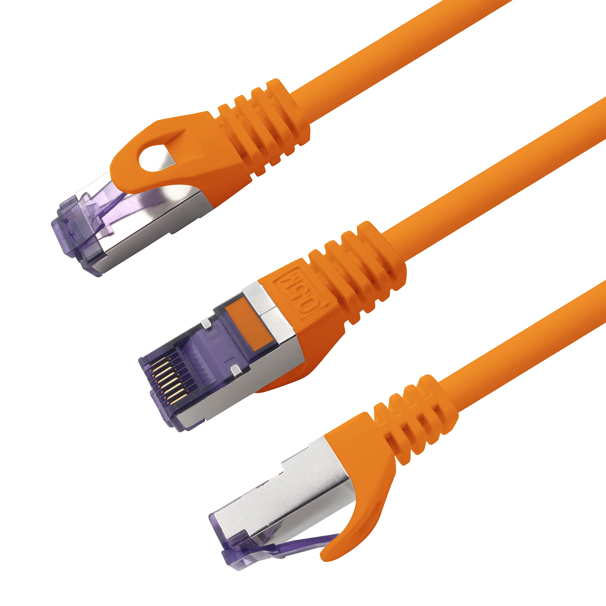 1aTTack.de Cat.7 Cavo di Rete 0,5m - arancione - 5 Pezzi - Ethernet LAN Cat.7 SFTP PIMF LSZH Spina RJ45 Cat6a 10 Gbit s