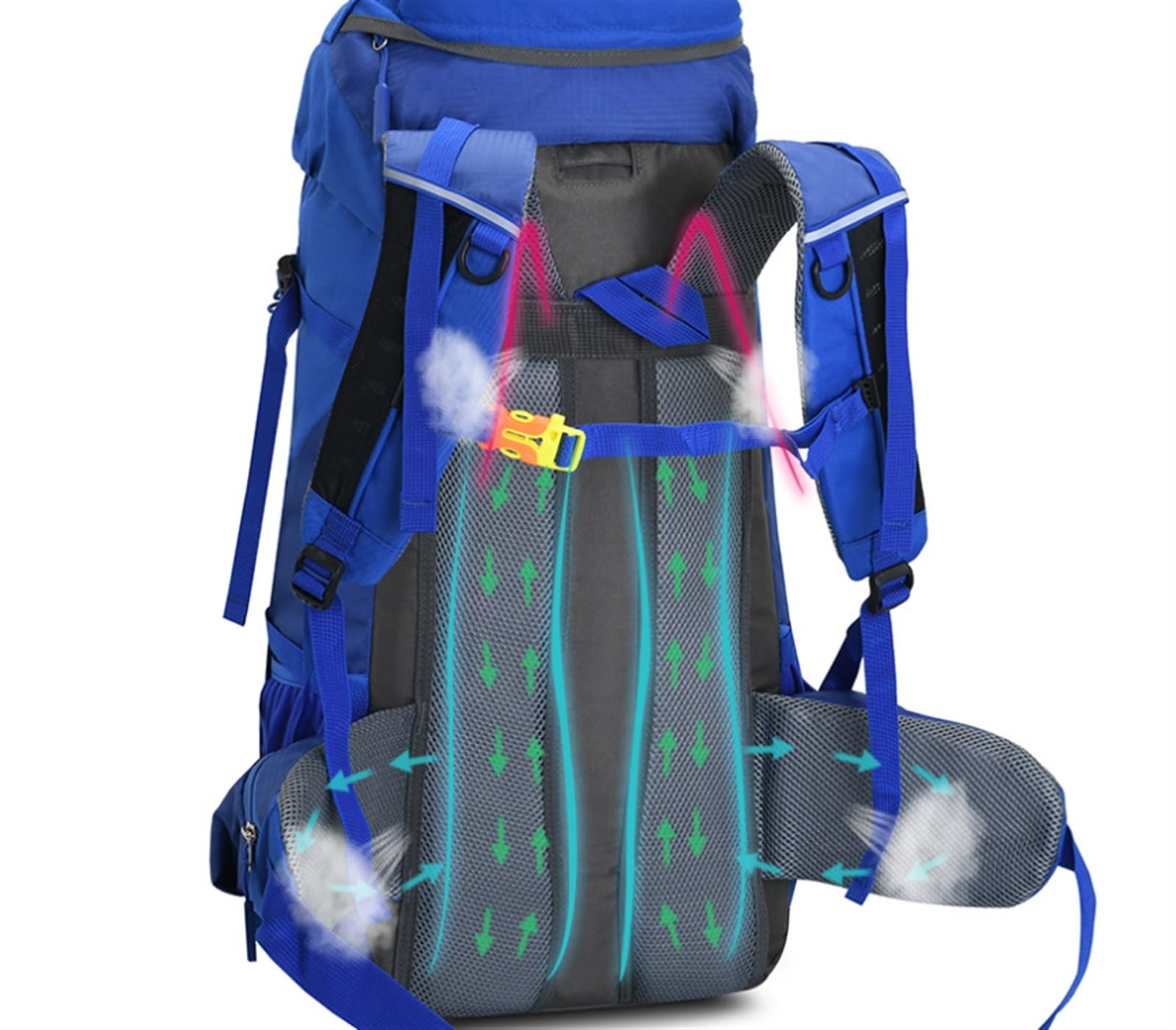 Mochila Viaje para Escalar Mochila De Nailon Impermeable Para Montañismo, Mochila De Viaje De 55L, Mochila Para Acampar Al Aire Libre Mochila Trekking(Rot)