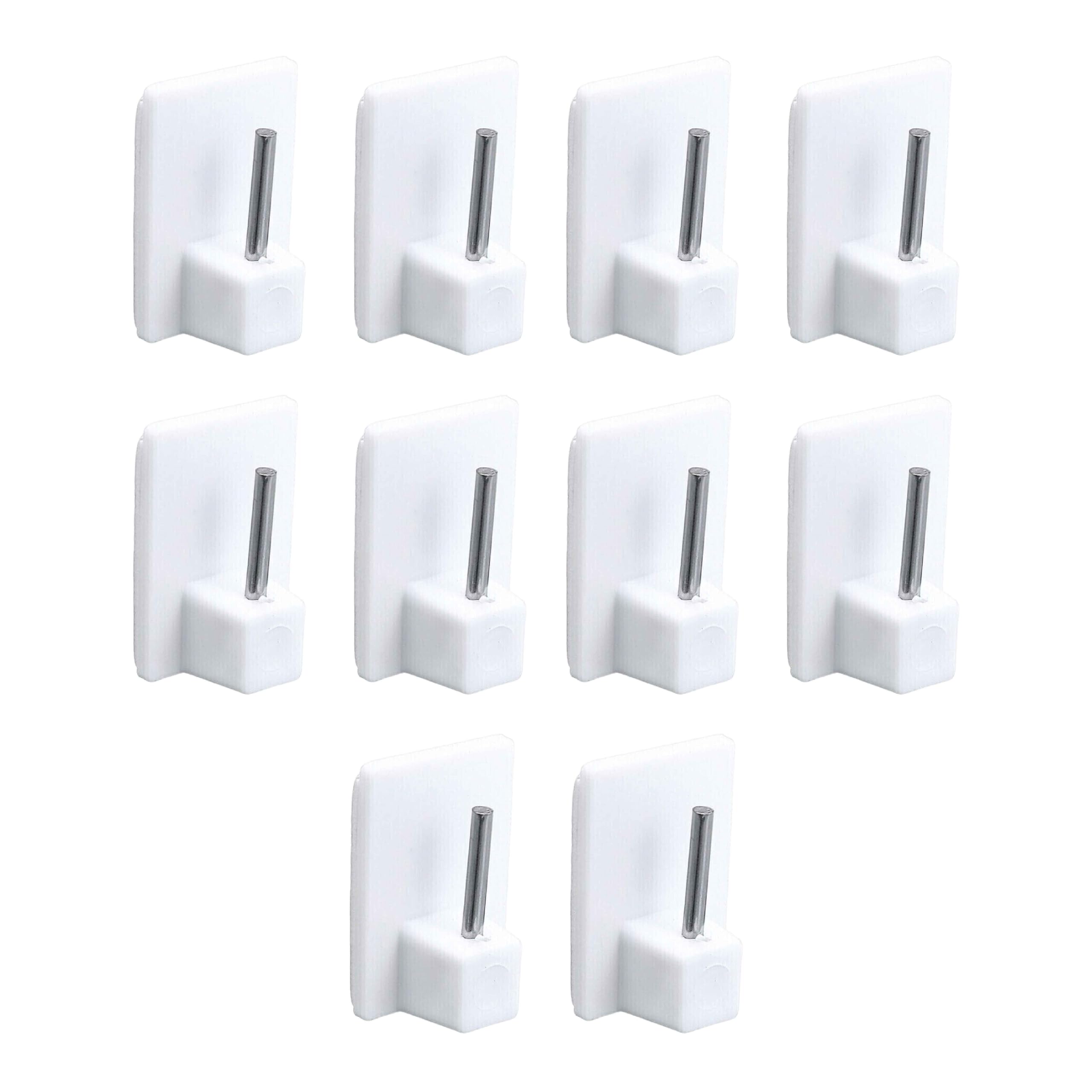 10 Plastic and Metal Net Curtain Hooks, Sticky Hooks for Hanging, Wall Mounting Design, Securely Holds Curtains,