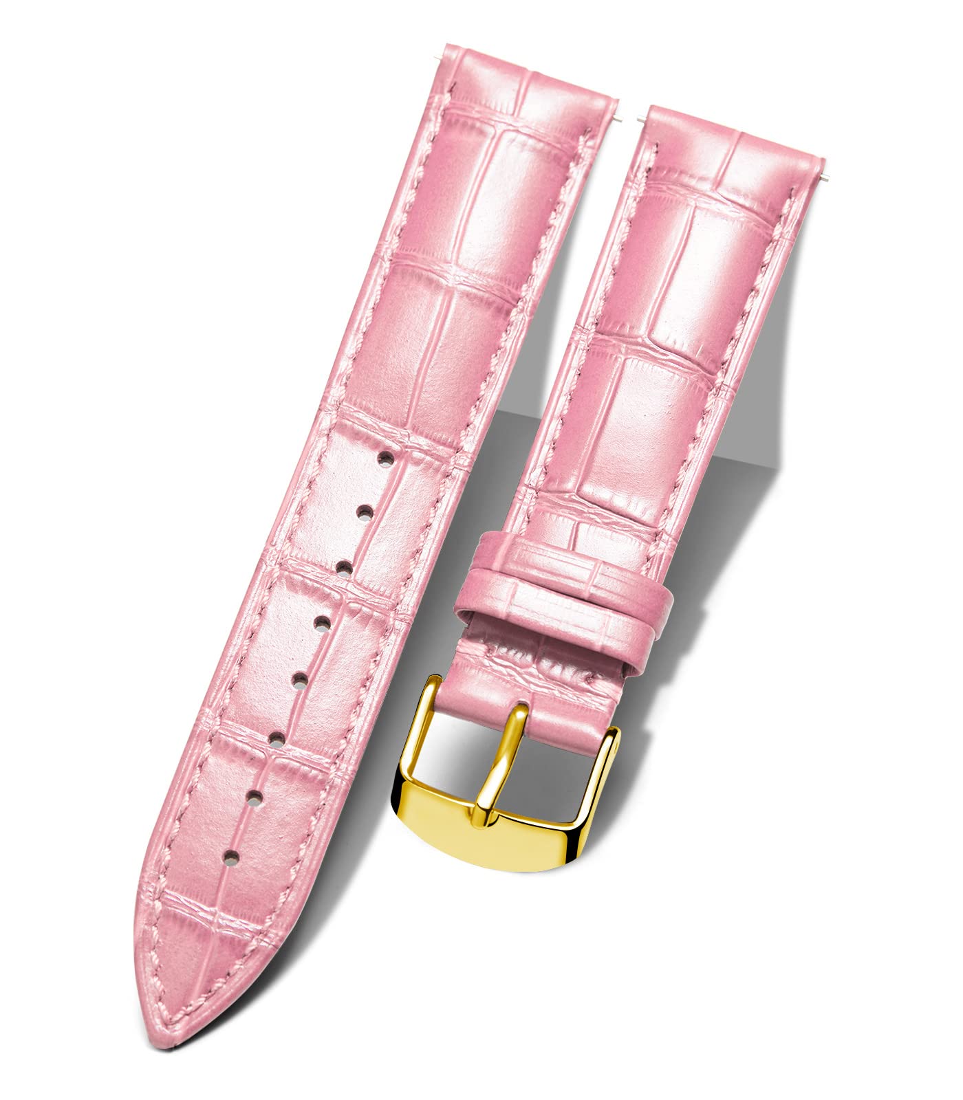 BINLUN Correa de Reloj de Cuero 10MM-24MM Diseño Cocodrilo Aligátor Liberación Rápida Correas de Repuesto para Smartwatch Hombre Mujer — view 29