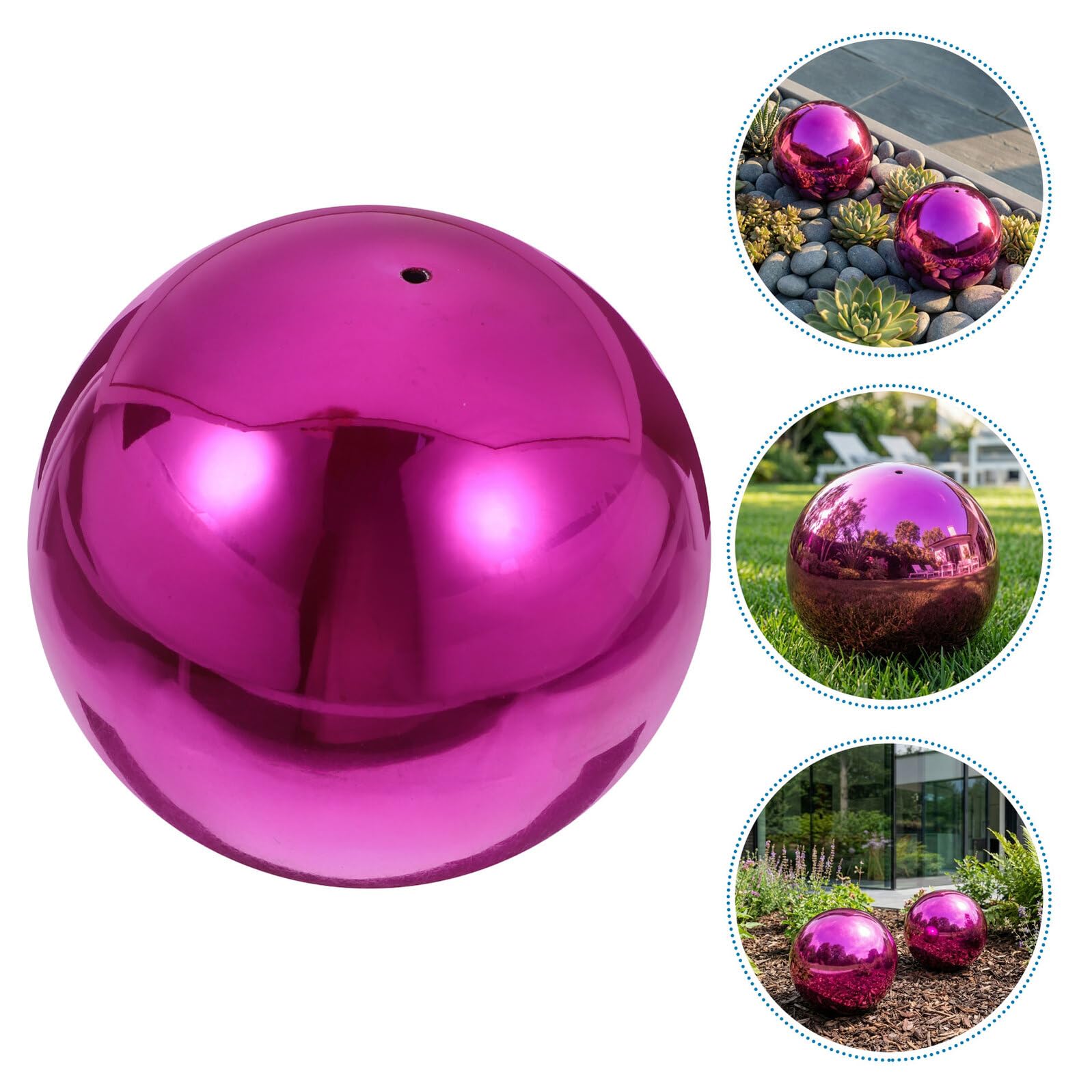 YARNOW 2 Pezzi Sfera Riflettente da Giardino in Acciaio Inossidabile Stabile e Contemporanea per Decorazione Esterna di Casa e Cortile