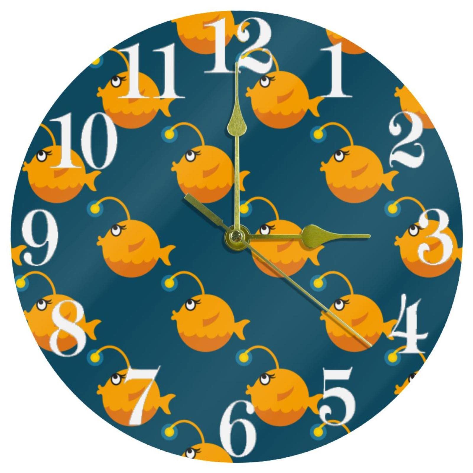 Horloge murale poissons de pêcheur de 25,4 cm, une idée cadeau idéale pour passionnés