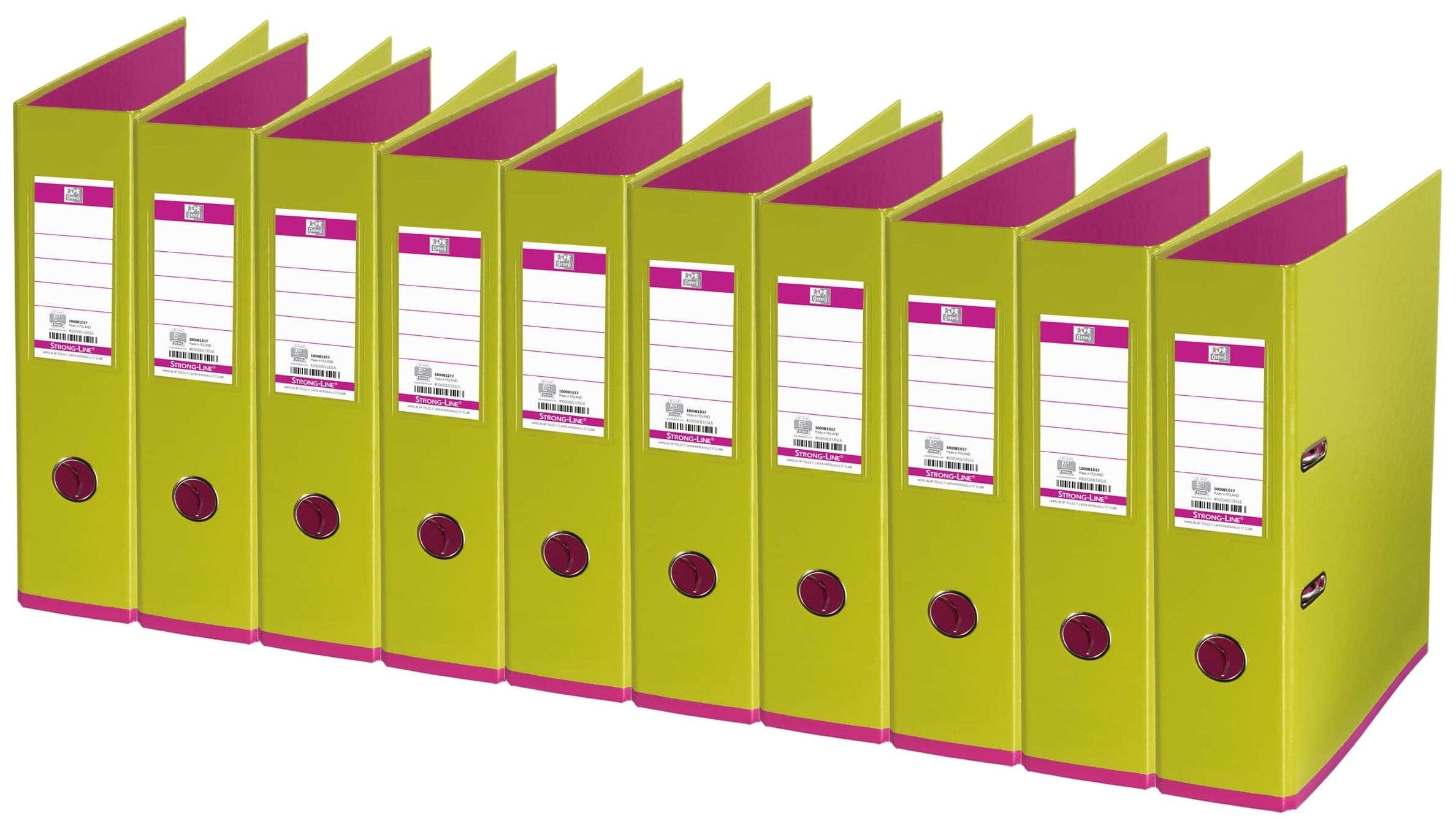 Elba MyColour 100025923 Plastic Binder Pack of 10 Light Green/Pink