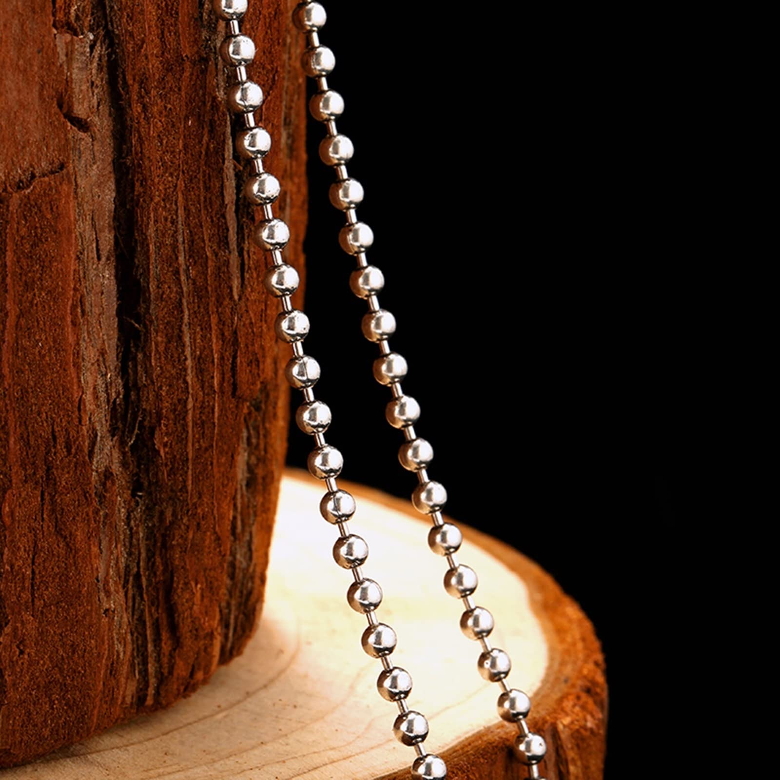 Collier Chaîne en Argent 925 Homme, Chaîne de Boule Punk Fantaisie