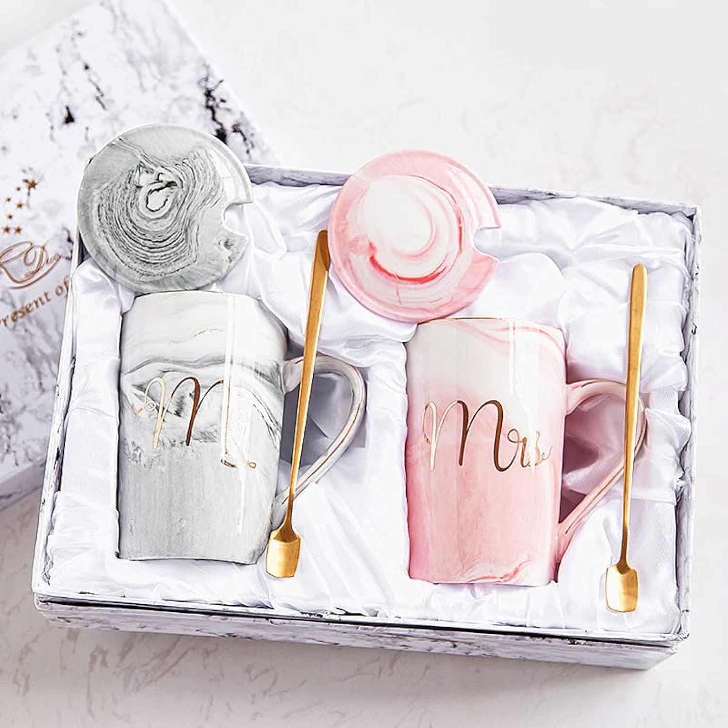 Mr and Mrs Ceramic Coffee Mugs (2 Pieces, 14oz)