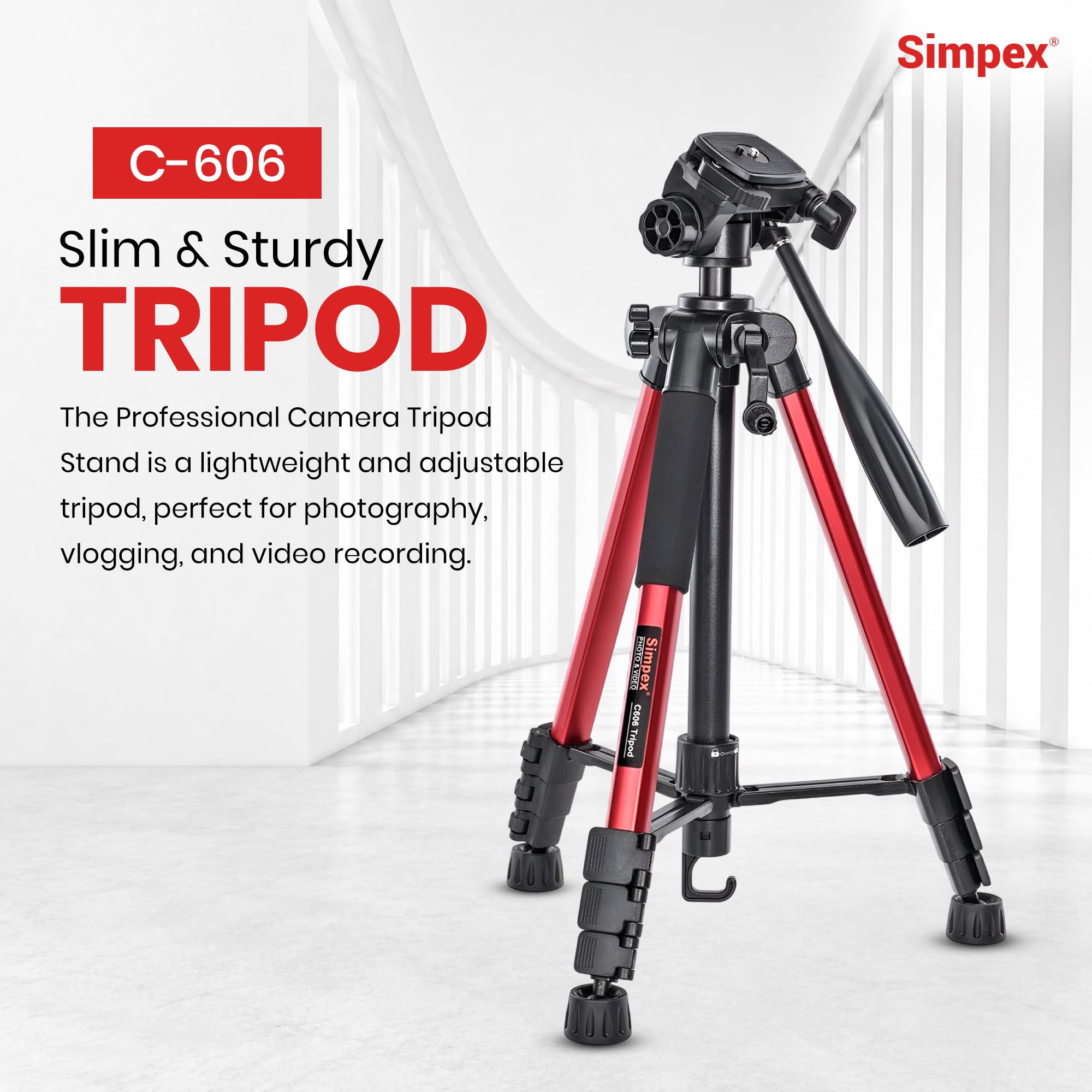 SERVAMP セット Buy Simpex C-606 Professional Camera Tripod Stand with Carry Bag
