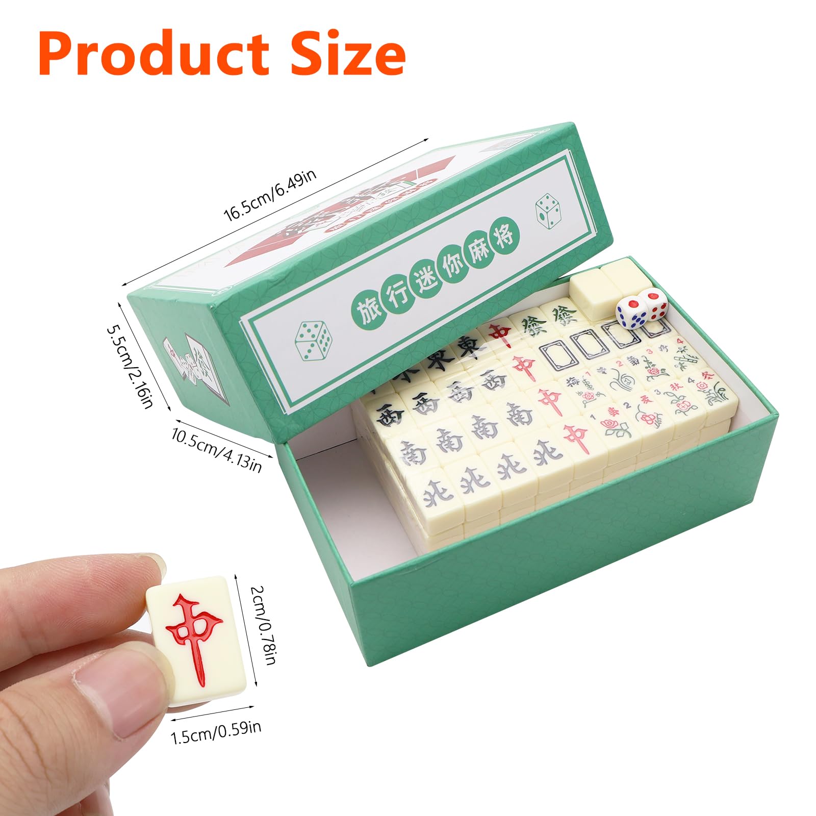Mini Jeu de Mahjong Chinois, Mahjong avec 144 tuiles, Jeu de société, Convient aux Jeunes et aux Moins Jeunes, Idéal pour Les familles, Les Voyages, Les fêtes
