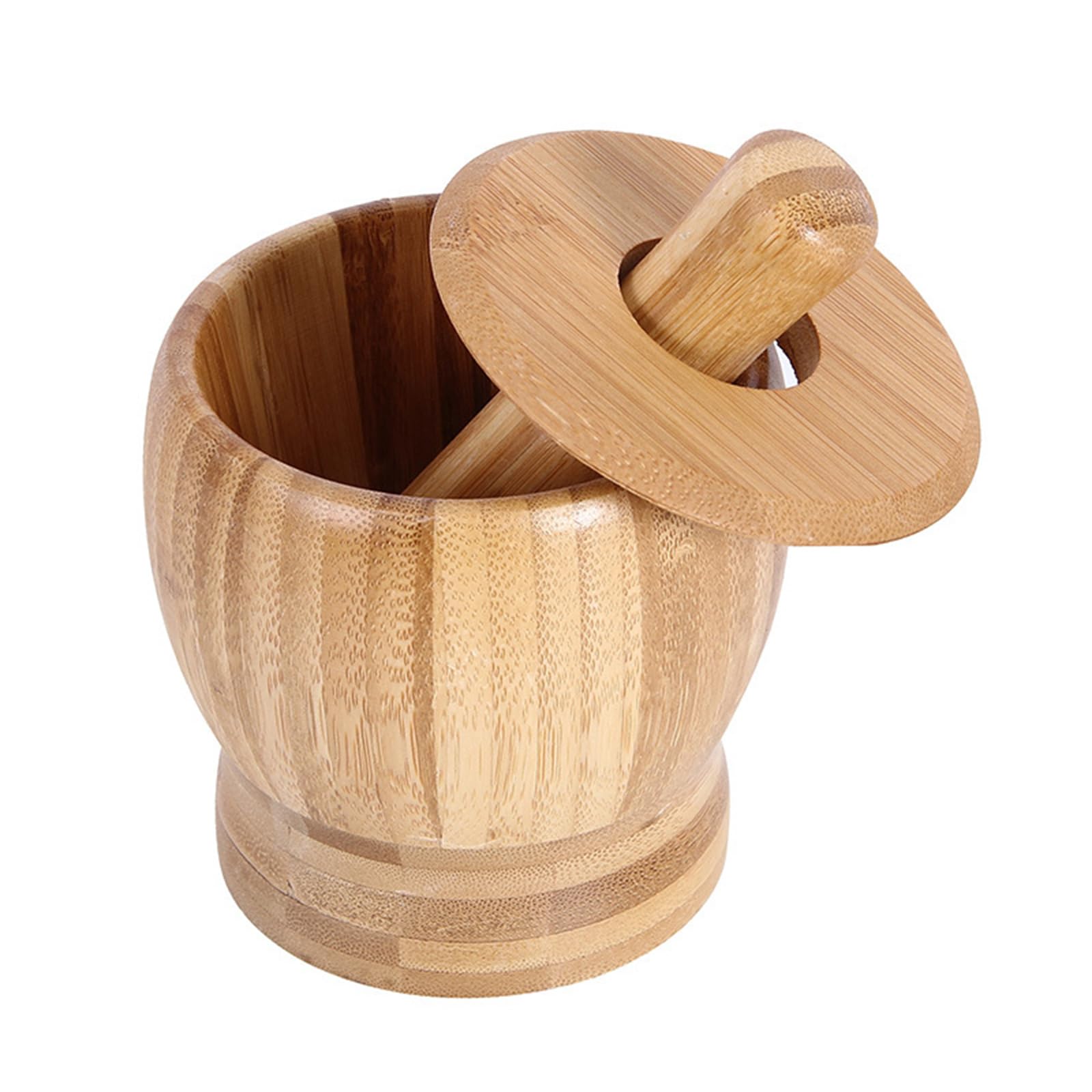 Mekalero Mortars and Pestle Set with Lid Pepper Garlic Spices Grinder Press Crusher Masher Kitchen Tool Grinding Bowl Garlic Press Crusher Spices Kitchen Tool