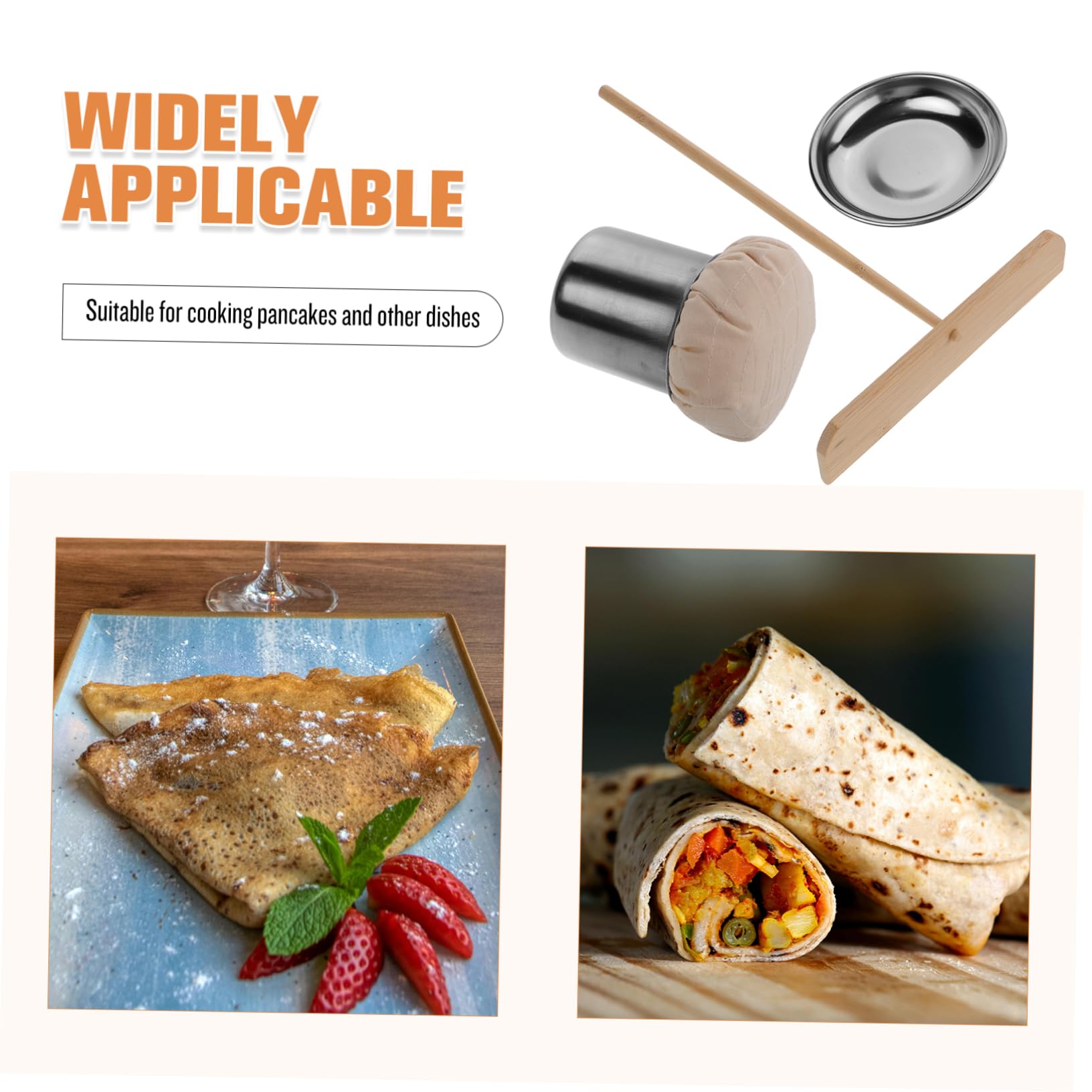 Levemolo Cooking Crepe Tool Bamboo Rake Oil Rub Mop Brush Pancake Pan Oil Applicator Kitchen Spreader