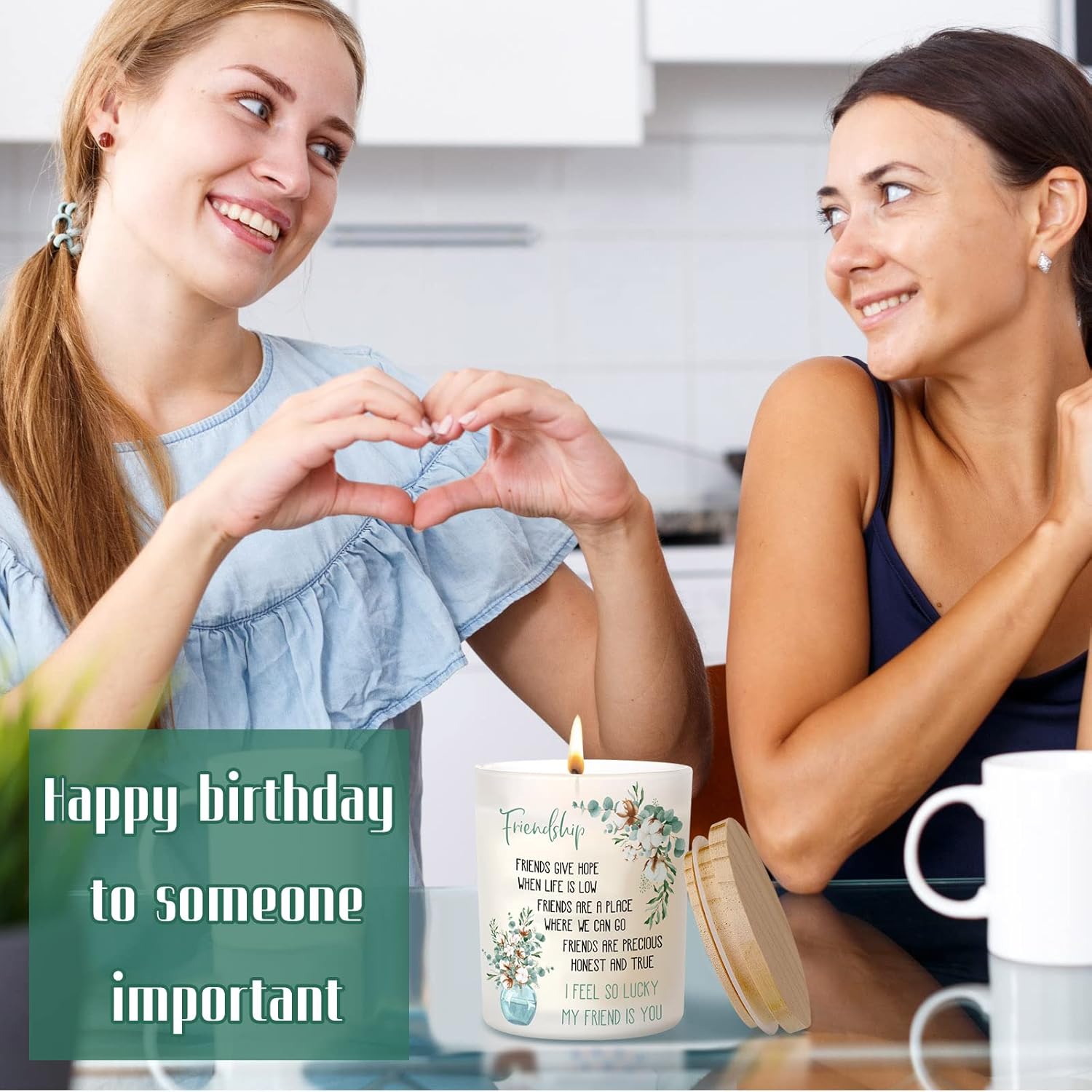 Panelee Friendship Candle Gift Birthday Gifts for Women Friendship for Women Friend Candle Happy Birthday Candles for Friends Girlfriends Boyfriends Couples(Fresh Style) - Image 2