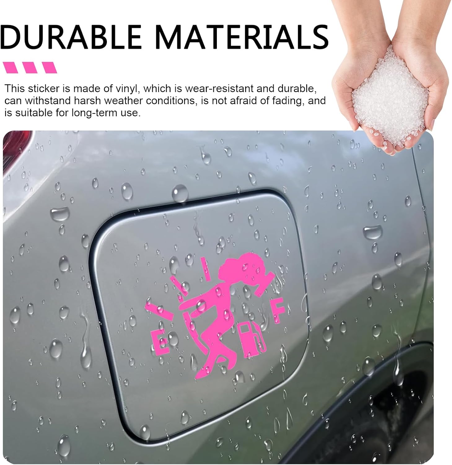Car Fuel Tank Cap Stickers, Reflective Funny Signs Car Gas Tank Sticker, Waterproof Fuel Gauge Empty Cars Decal, Universal Funny Decals for Auto, Truck, SUV (Pink) image 4