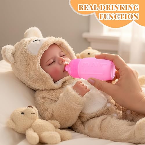 Miniatura 2 de BABESIDE Muñeca Reborn Baby Drink and Wet – Bebé recién nacido realista de 17 pulgadas, puede beber agua y orinar, de vinilo suave de cuerpo