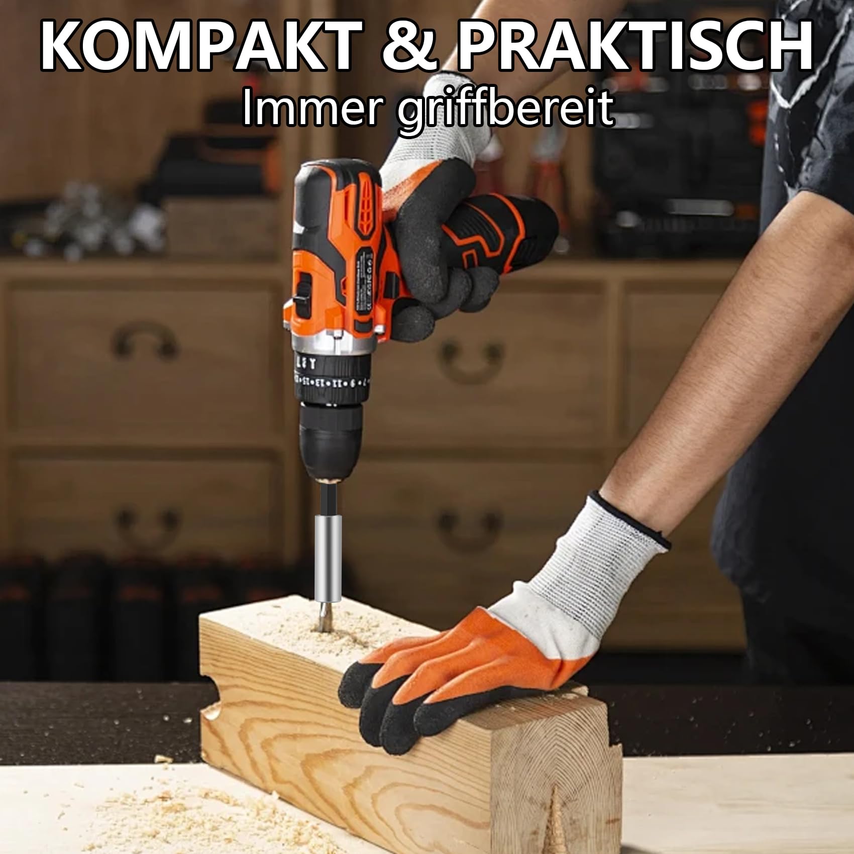 ANBOO Magnetyczny uchwyt do bitów 1/4" 60 mm, przedłużenie bitów z bardzo mocnym magnesem, adapter do szybkiej wymiany wkrętarek akumulatorowych, wiertarek i wkrętaków (5 sztuk)