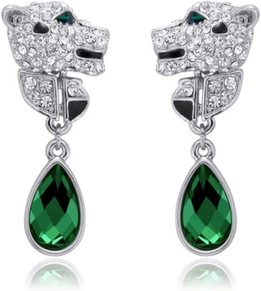 Crystal Lady Fashion Jewelry Silver Leopard Full Rhinestone for Women …