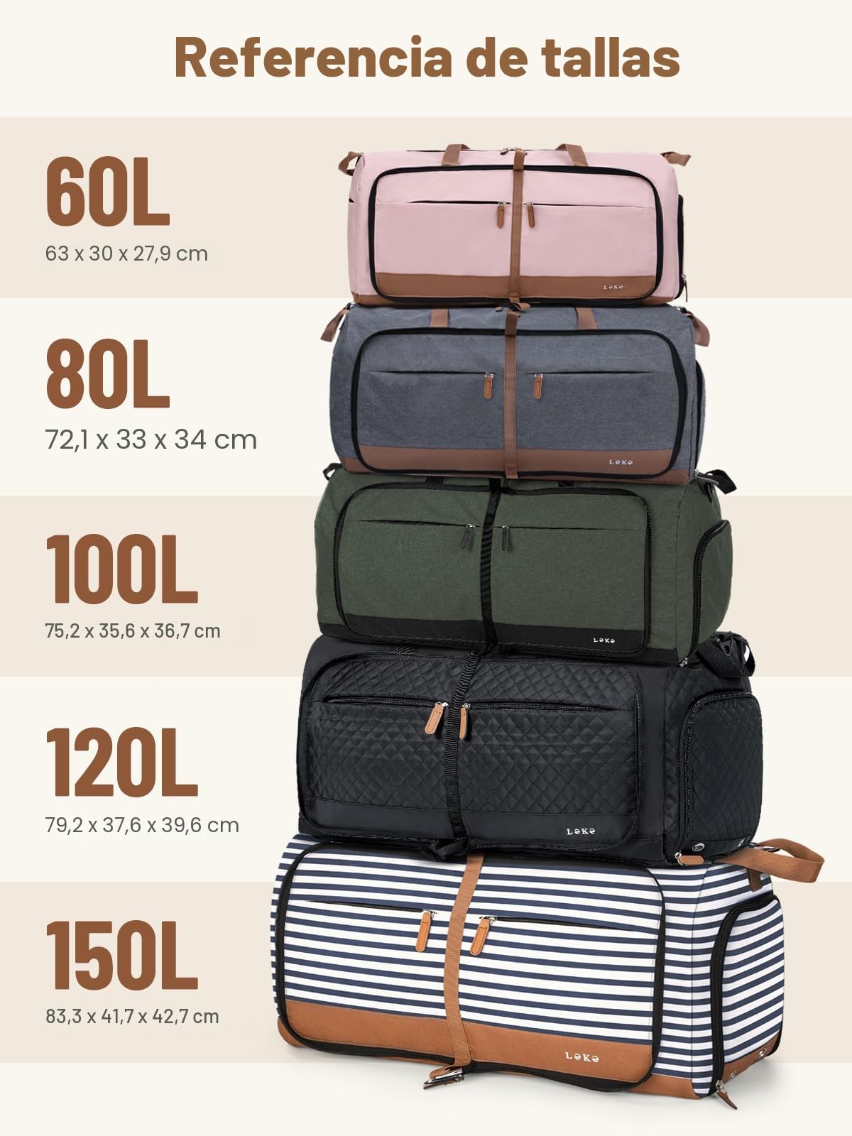 Lekesky Bolsa de Viaje Mujer 80L Bolso de Viaje Plegable Bolsa de Deporte Weekender con Compartimento para Zapatos, Bolsa de Equipaje de Mano Impermeable/Bolsa de Deporte/Bolsa de Hospital (Rosa)
