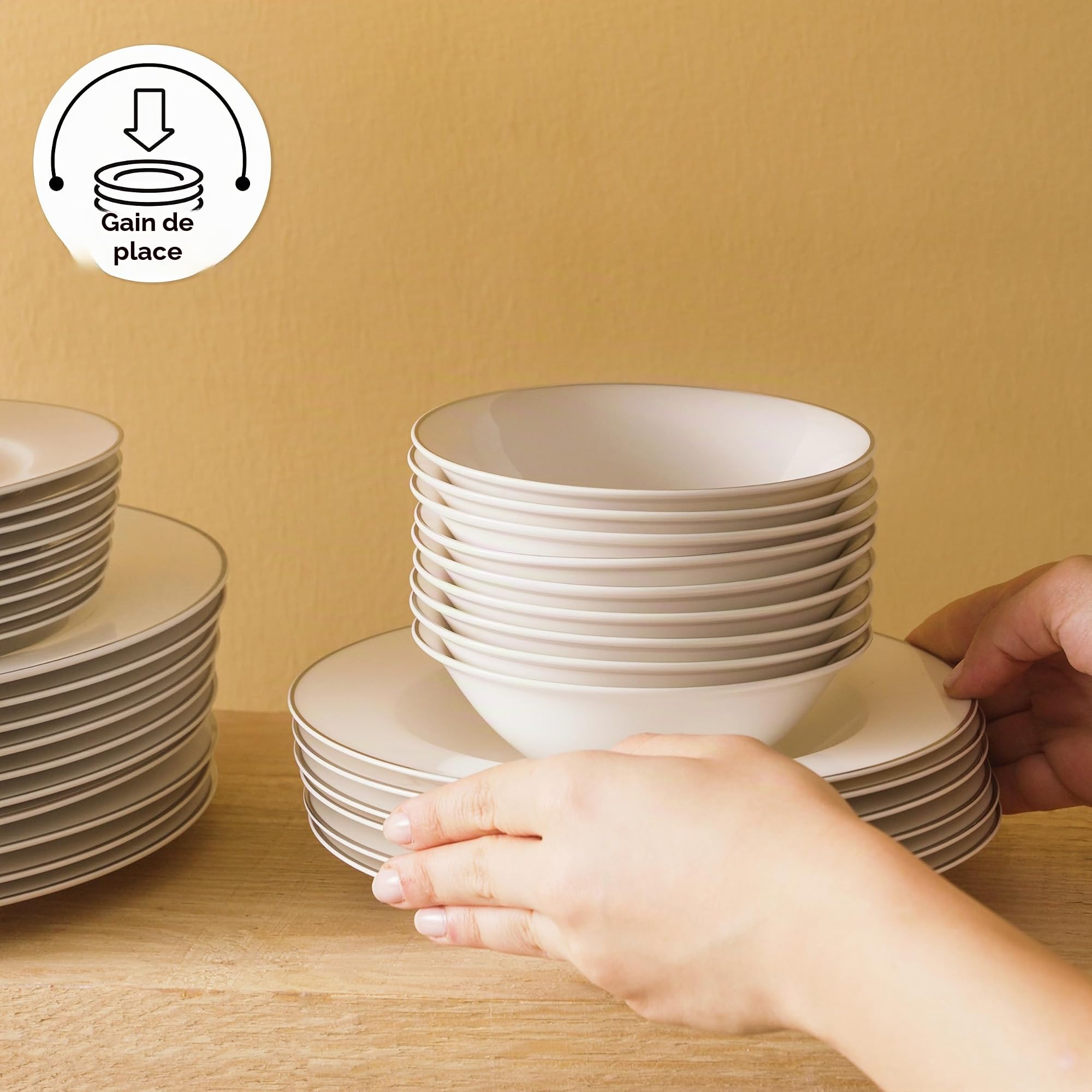 Karaca Lexi Platin Service De Table 56 Pièces Pour 12 Personnes Service De Vaisselle Pour 6 Personnes Avec Tasse Service De Table En Porcelaine
