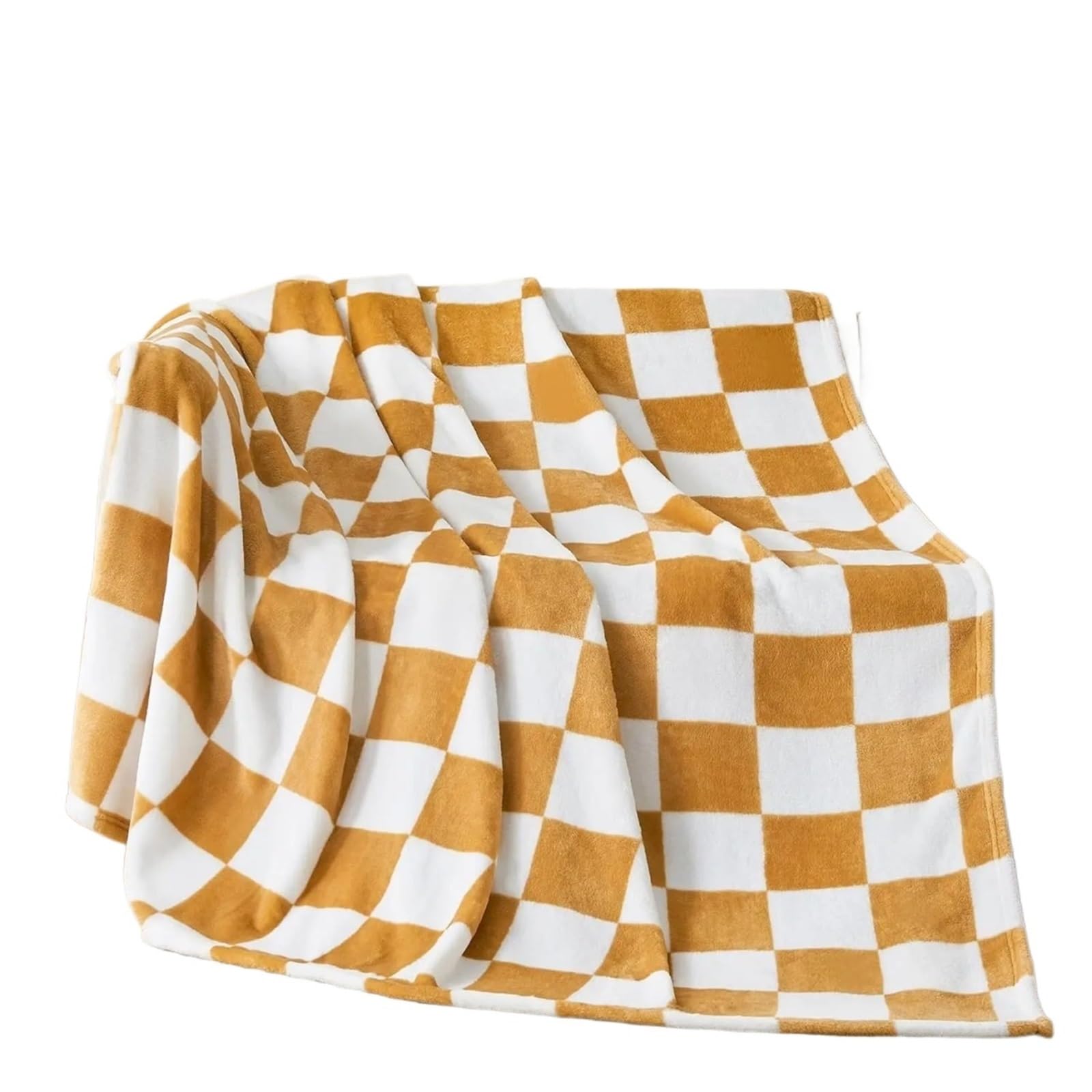 GSJNHY Cooling Blankets Warm Blankets 1PC Blanket For Couch Sofa Bed Plaid Decor Black White Checkered Cozy Fuzzy Soft Lightweight All Seasons for summer(BrownWhite,70x100cm)