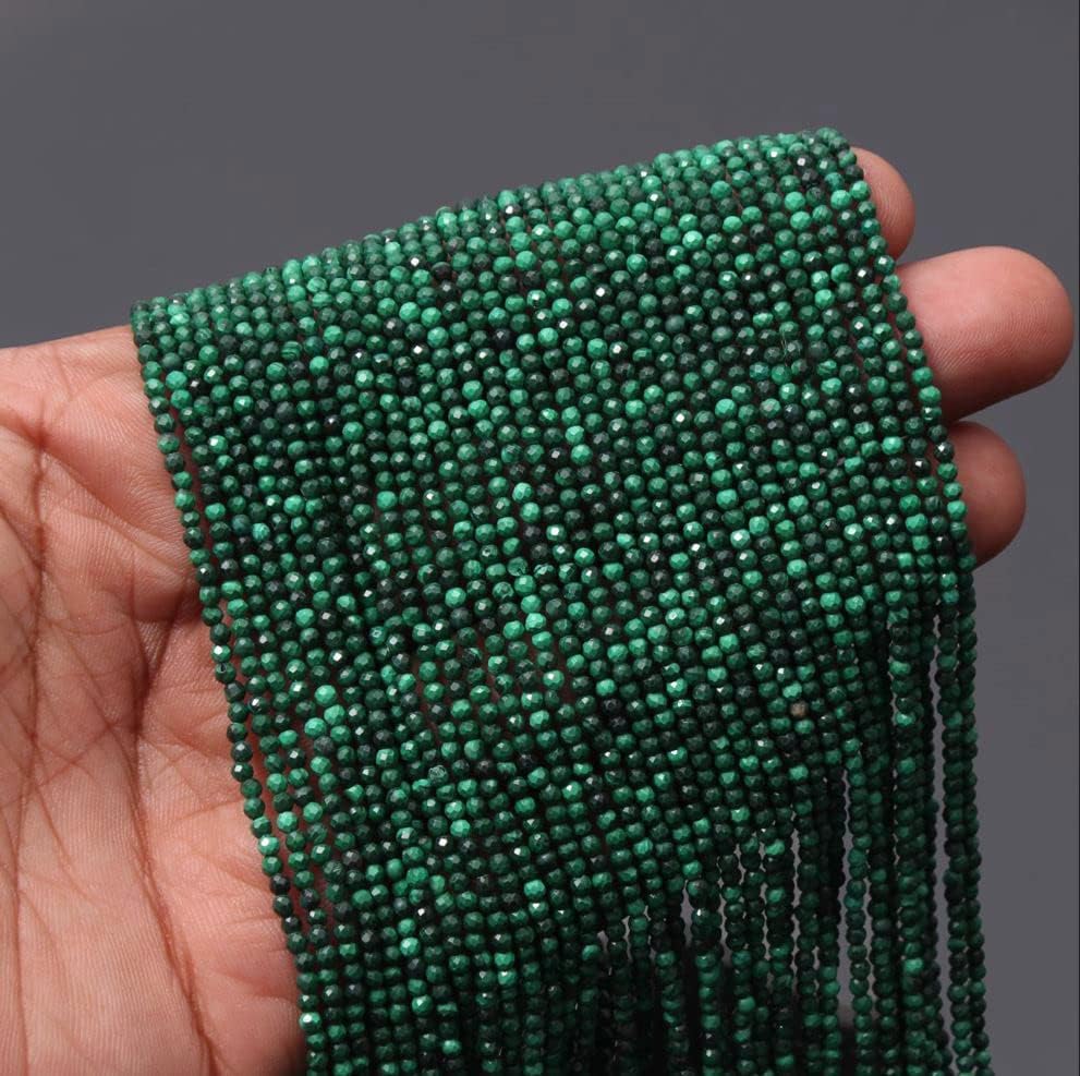 Miniatura 3 de Cuentas redondas sueltas al por mayor, hilo de cuentas de malaquita de 0.079 in, cuentas sueltas curativas de 12.5 pulgadas (AMB-5381)